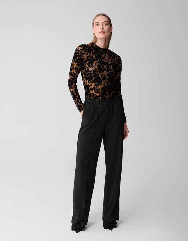 Basis Wide Leg Broek Zwart SHOEBY WOMEN