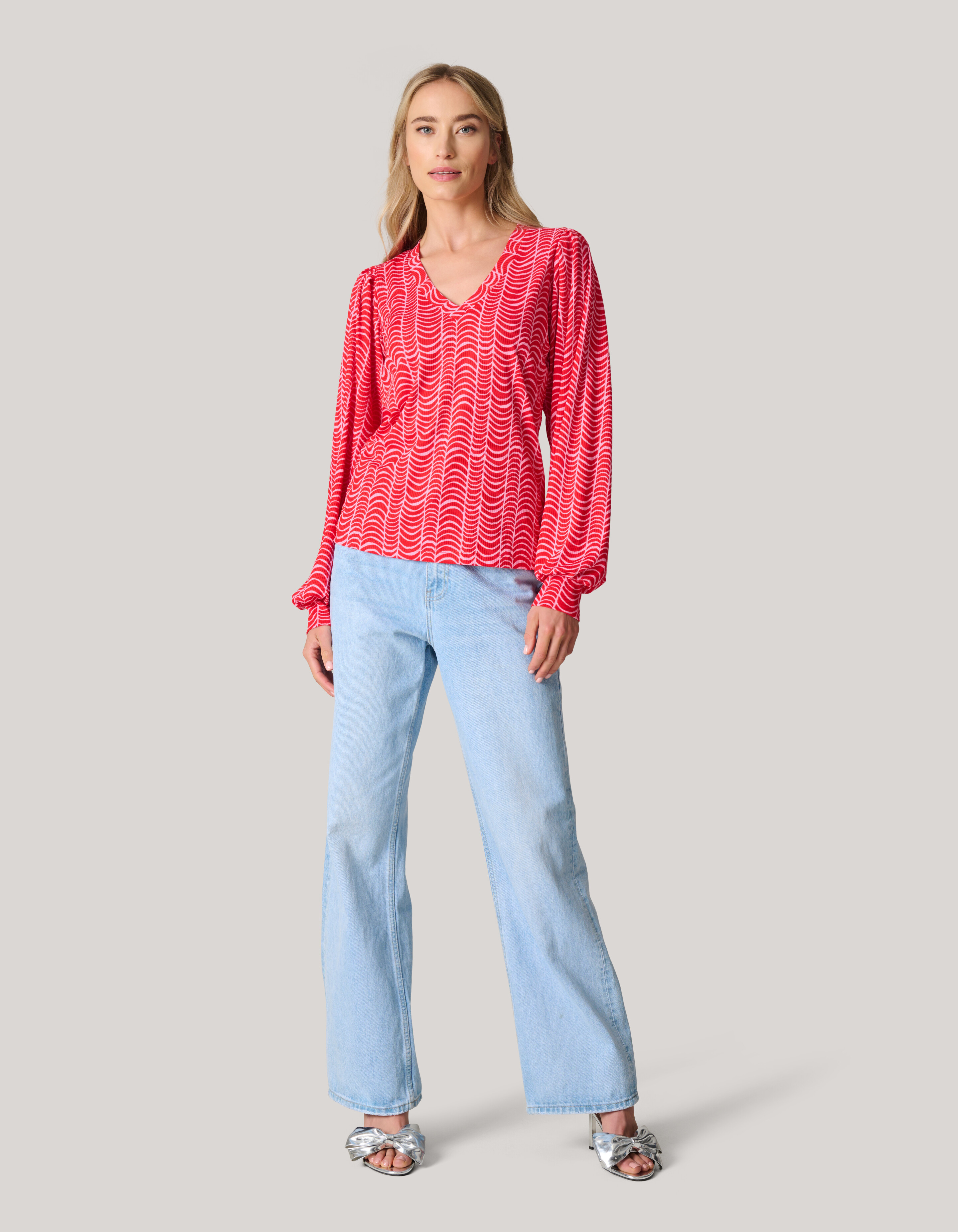 Rib Jersey Top Rood SHOEBY WOMEN