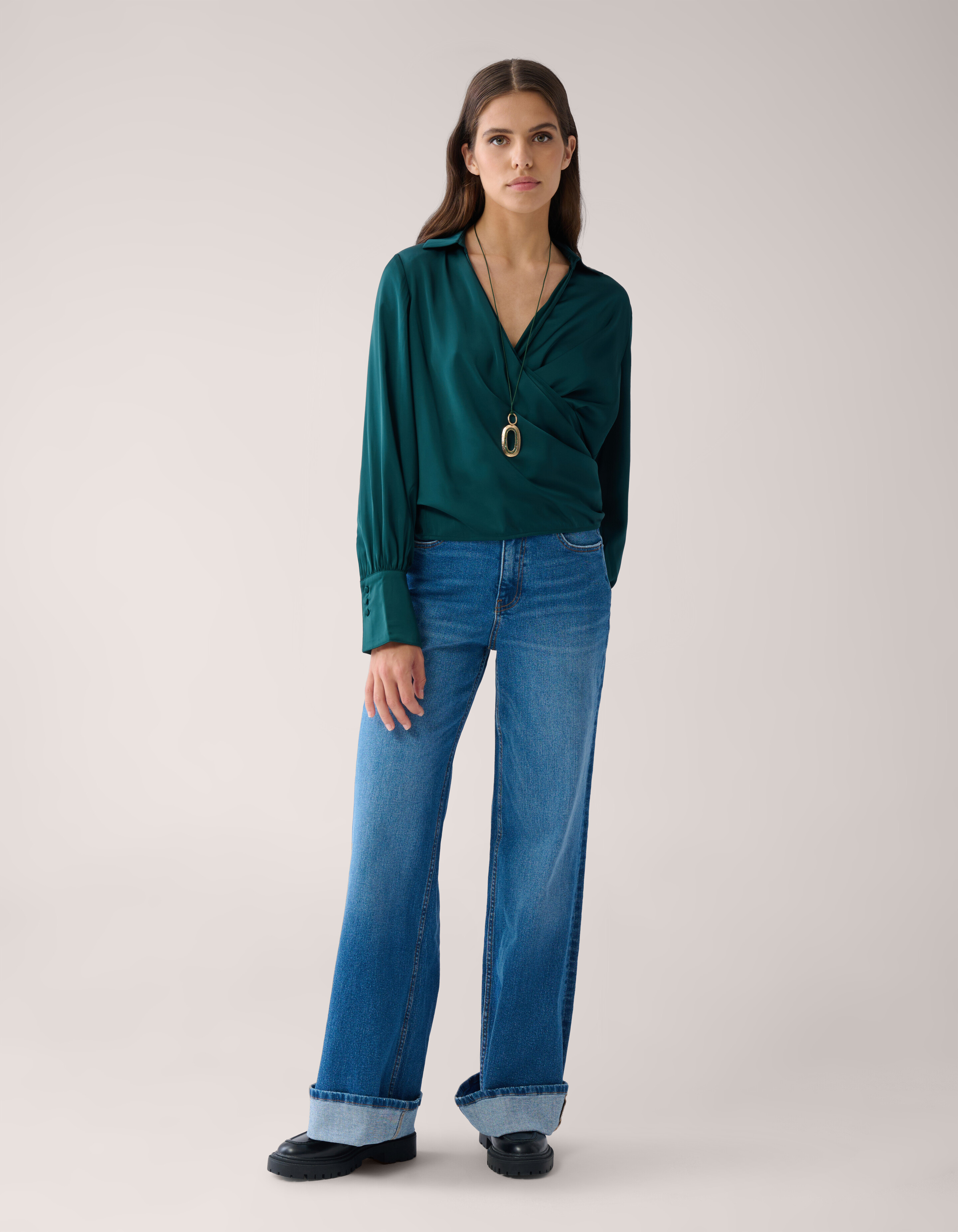 Turn Up Wide Leg Fit Jeans Mediumstone By Mieke SHOEBY WOMEN