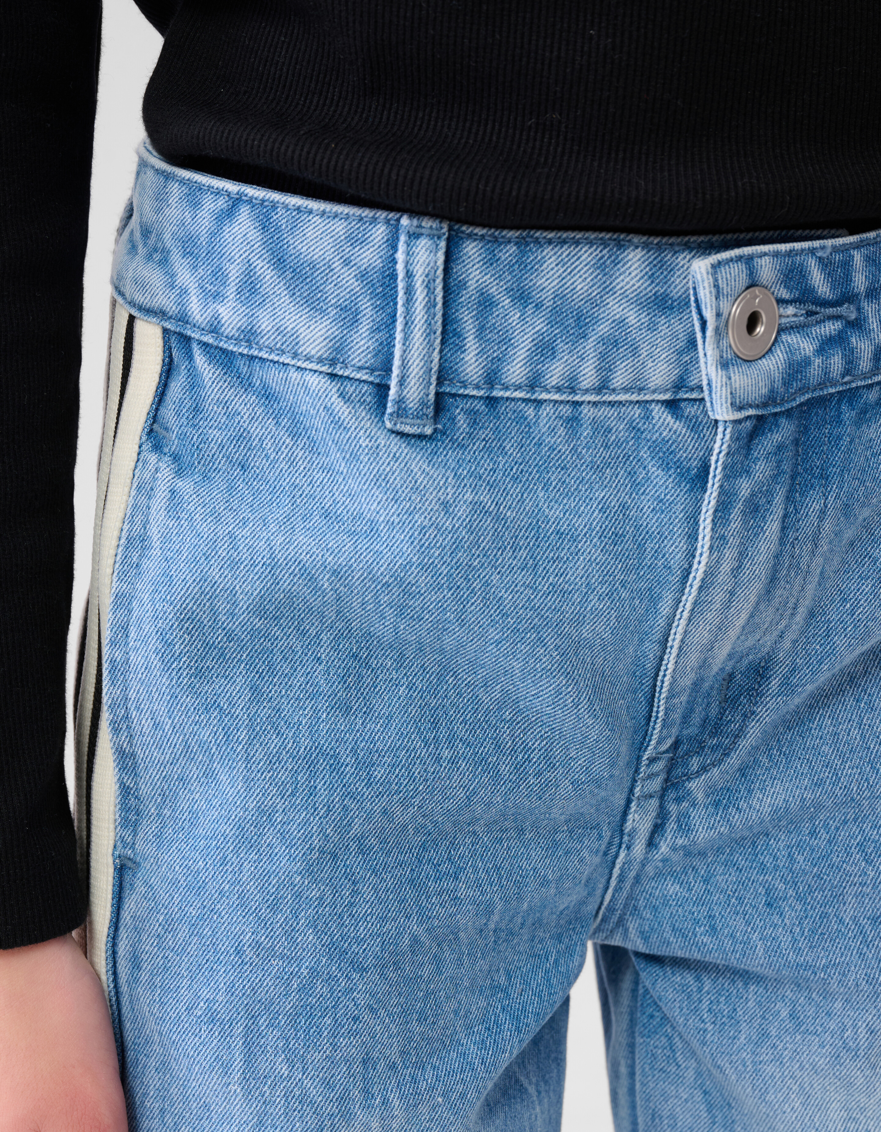 Sporty Tape Wide Leg Jeans Blauw SHOEBY GIRLS