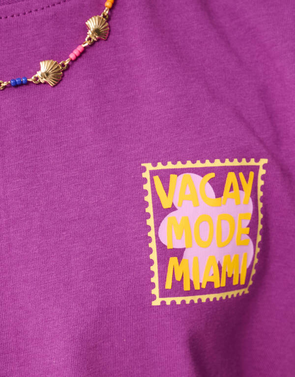 Vacay Artwork T-shirt Paars SHOEBY GIRLS
