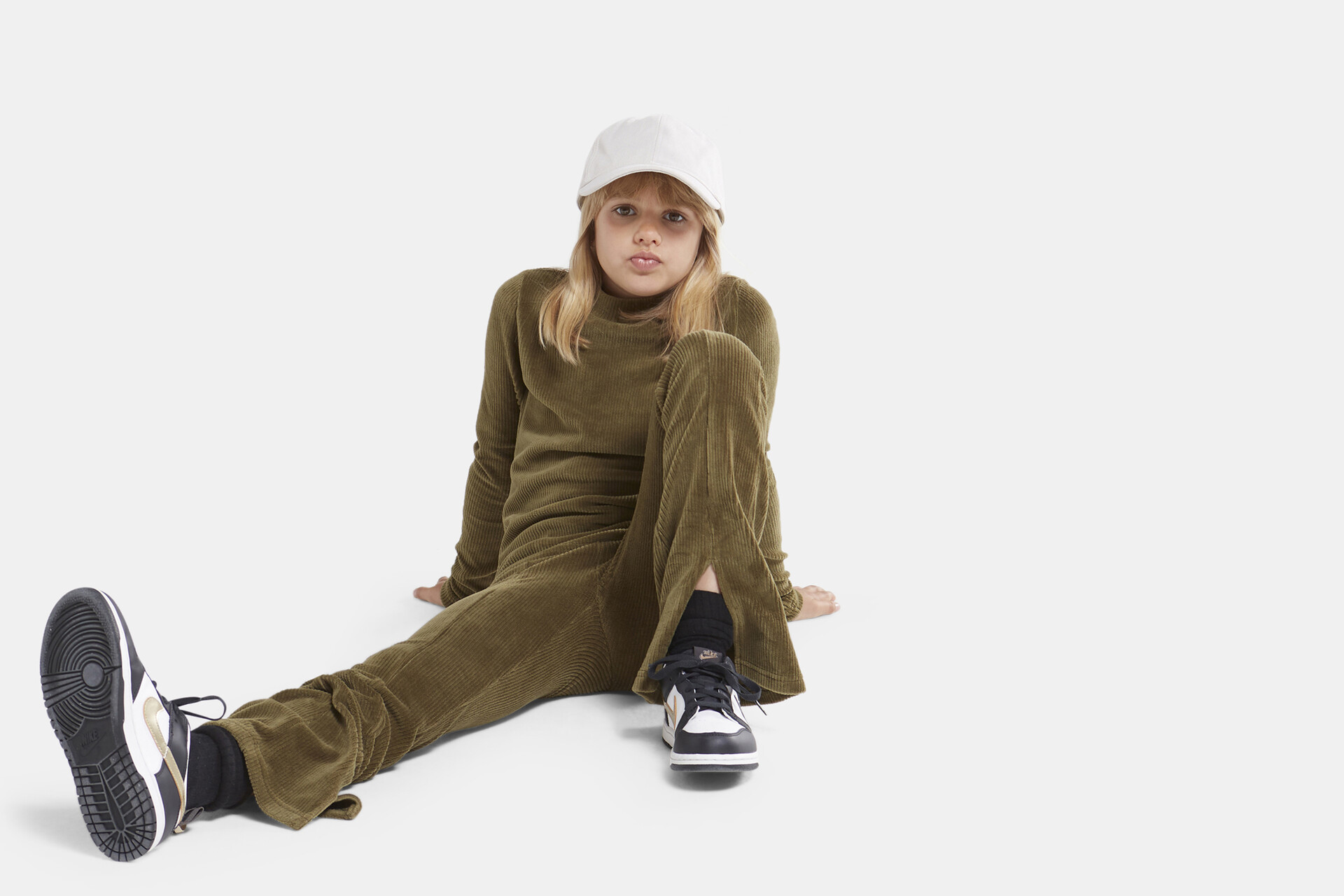 Ribstof Top Donkergroen SHOEBY GIRLS