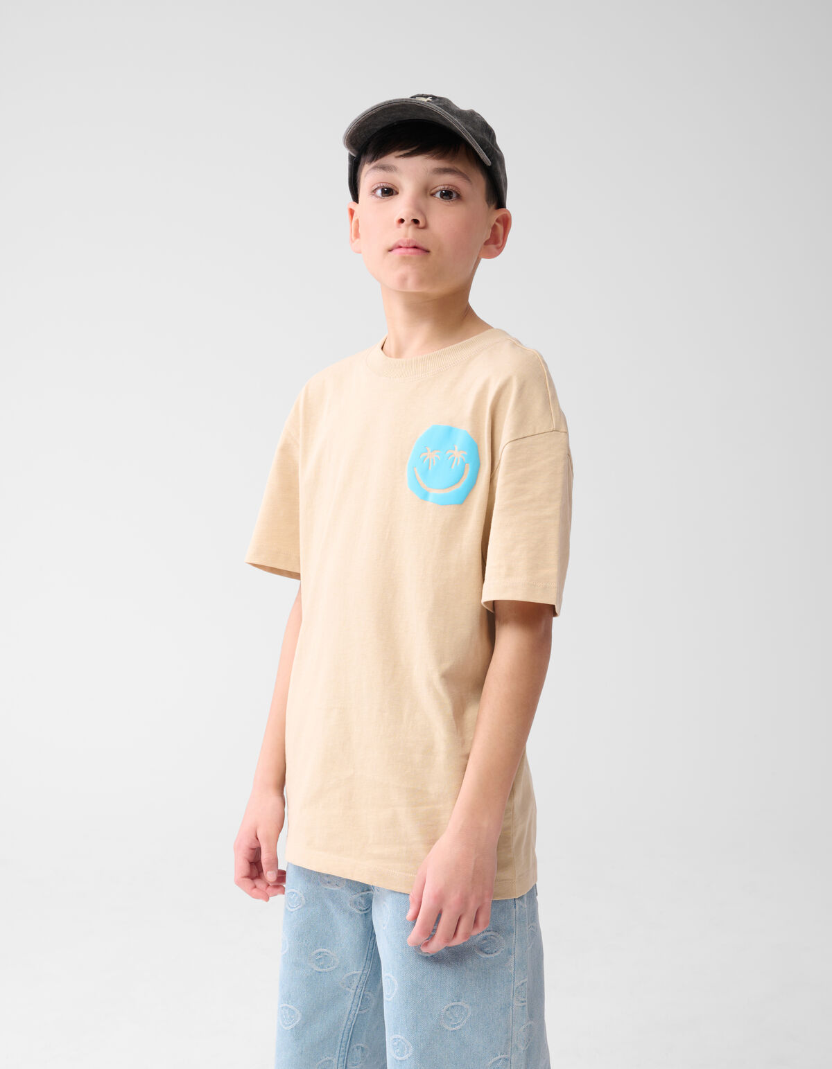 Smiley Palm T-shirt Beige SHOEBY BOYS