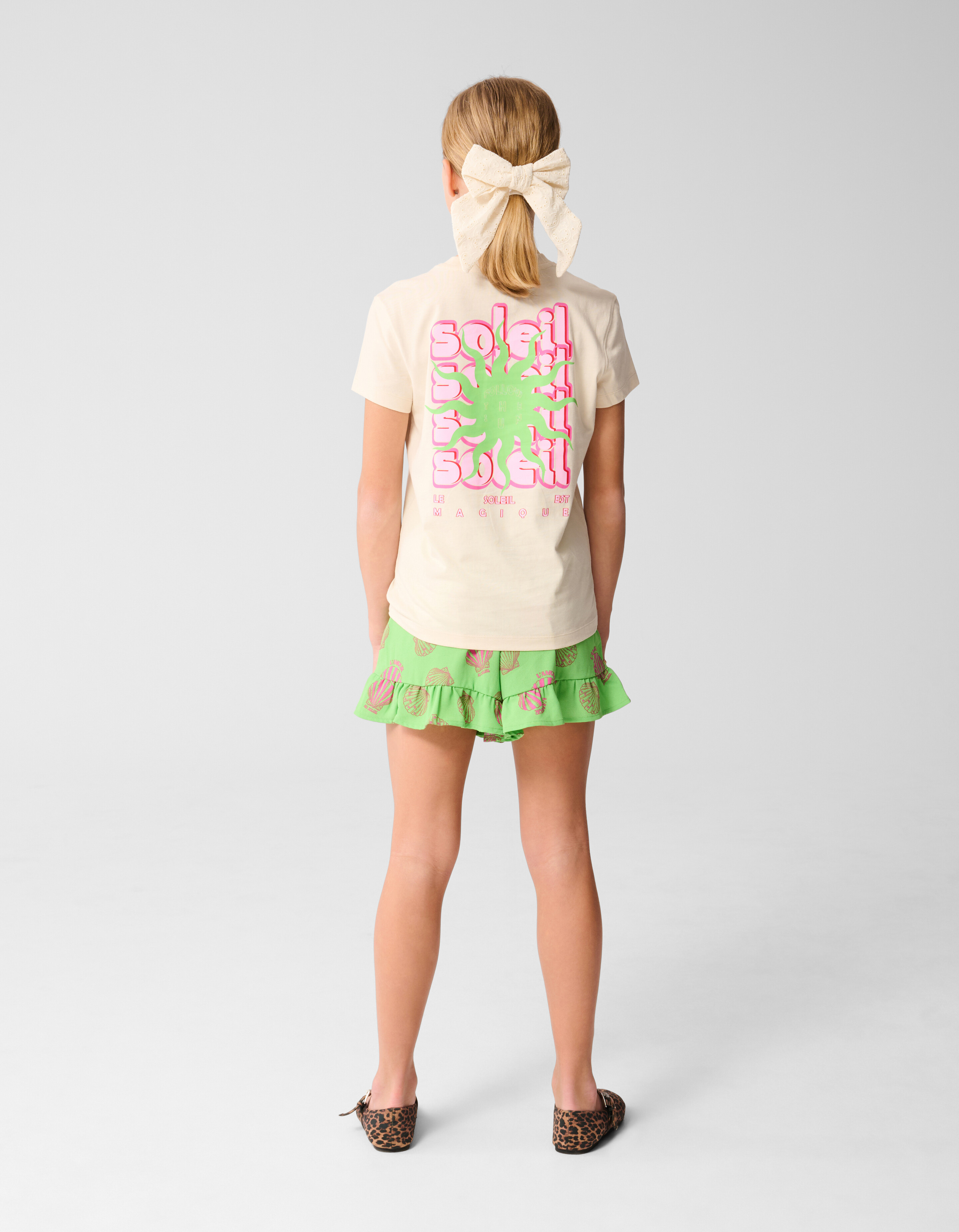 Soleil Artwork T-shirt Gebroken Wit SHOEBY GIRLS