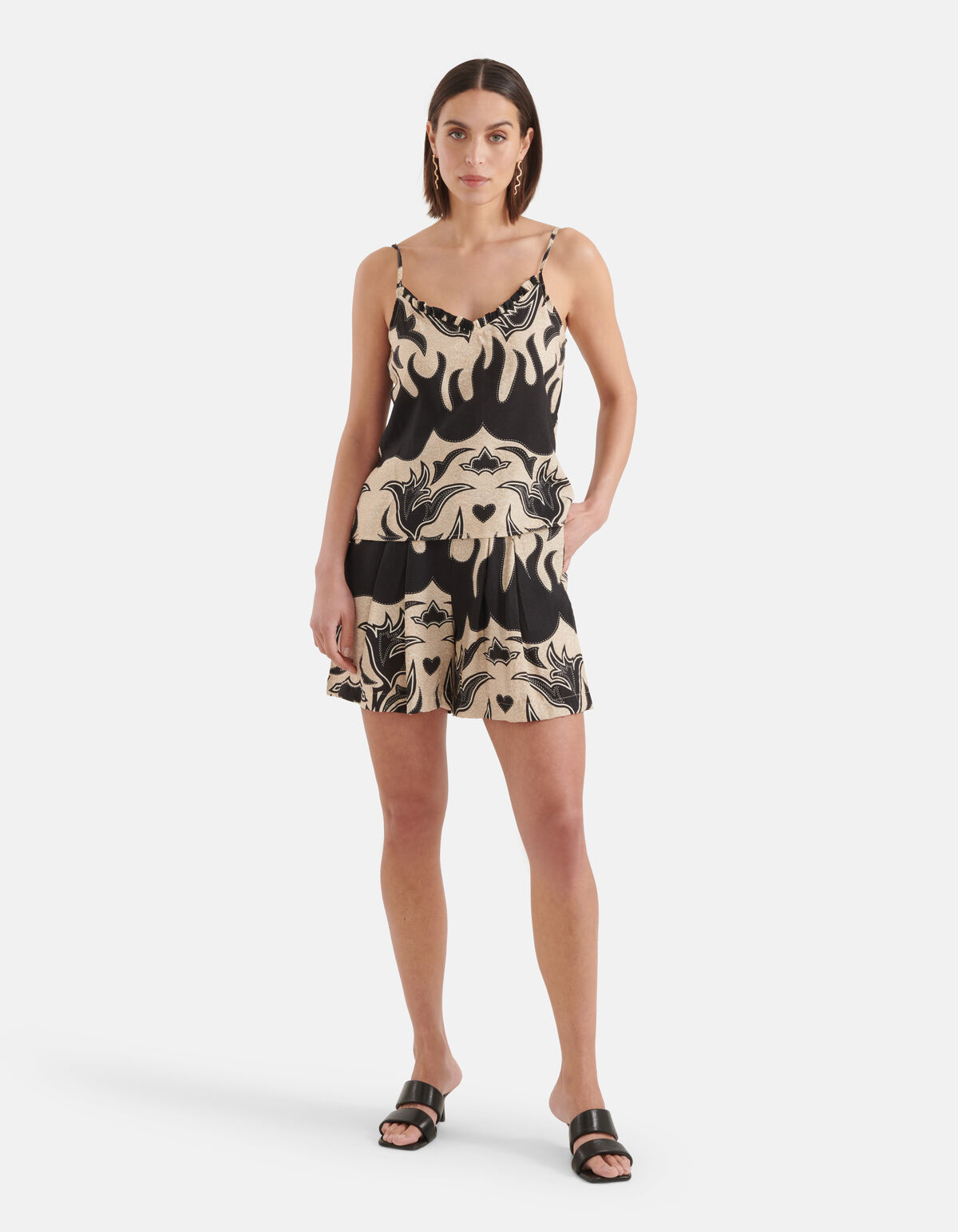 Artwork Singlet Zwart/Beige SHOEBY WOMEN