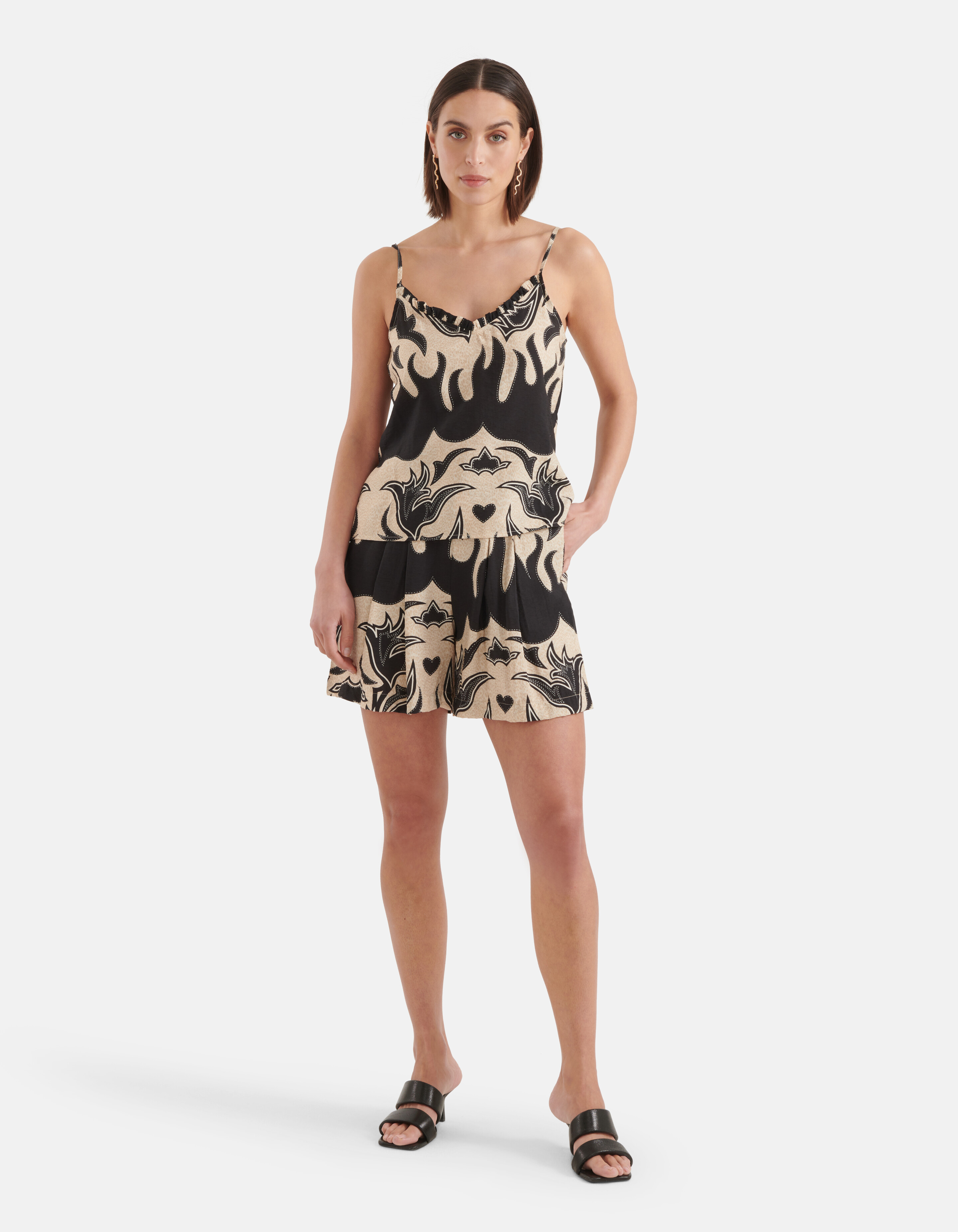 Artwork Singlet Zwart/Beige SHOEBY WOMEN