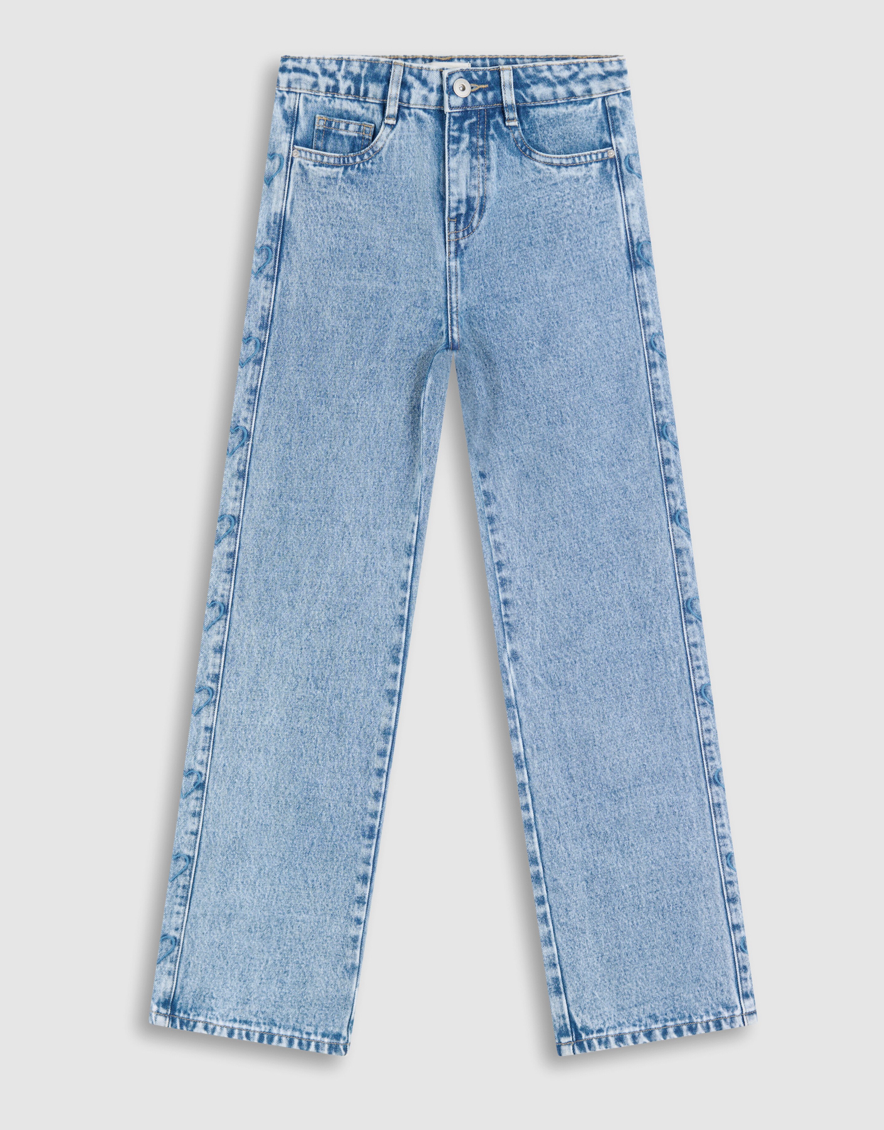 Heart Wide Leg Jeans Blauw SHOEBY ACCESSOIRES