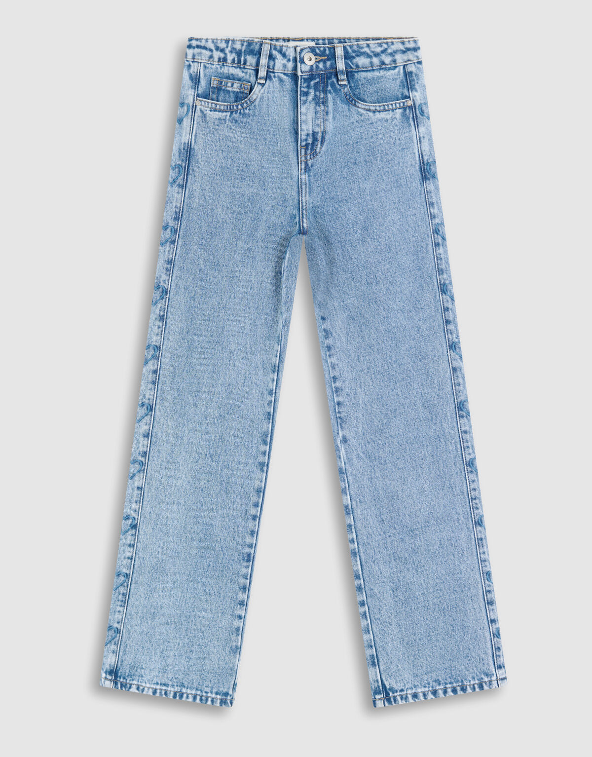 Heart Wide Leg Jeans Blauw SHOEBY ACCESSOIRES