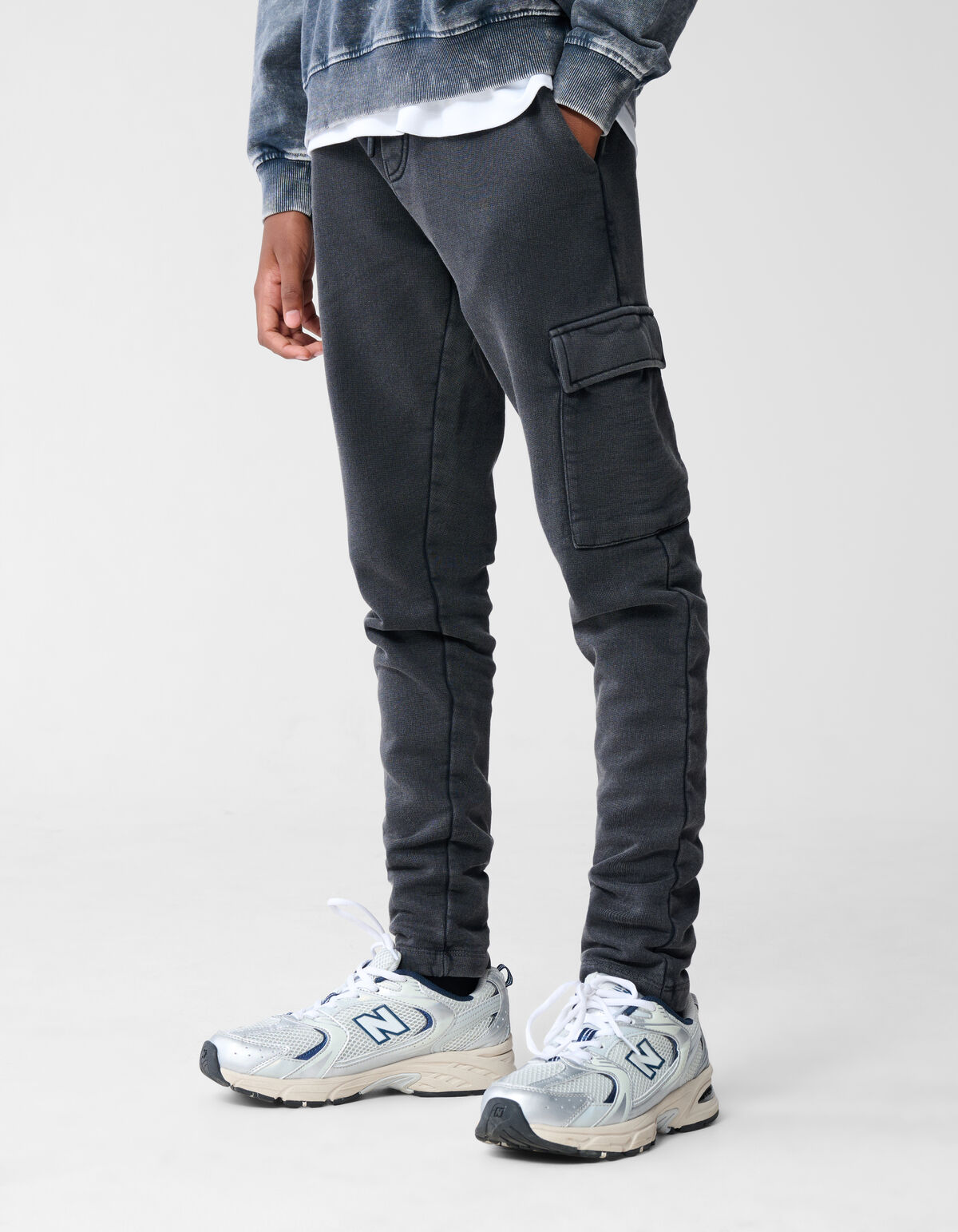 Washed Cargo Broek Donkergrijs SHOEBY BOYS