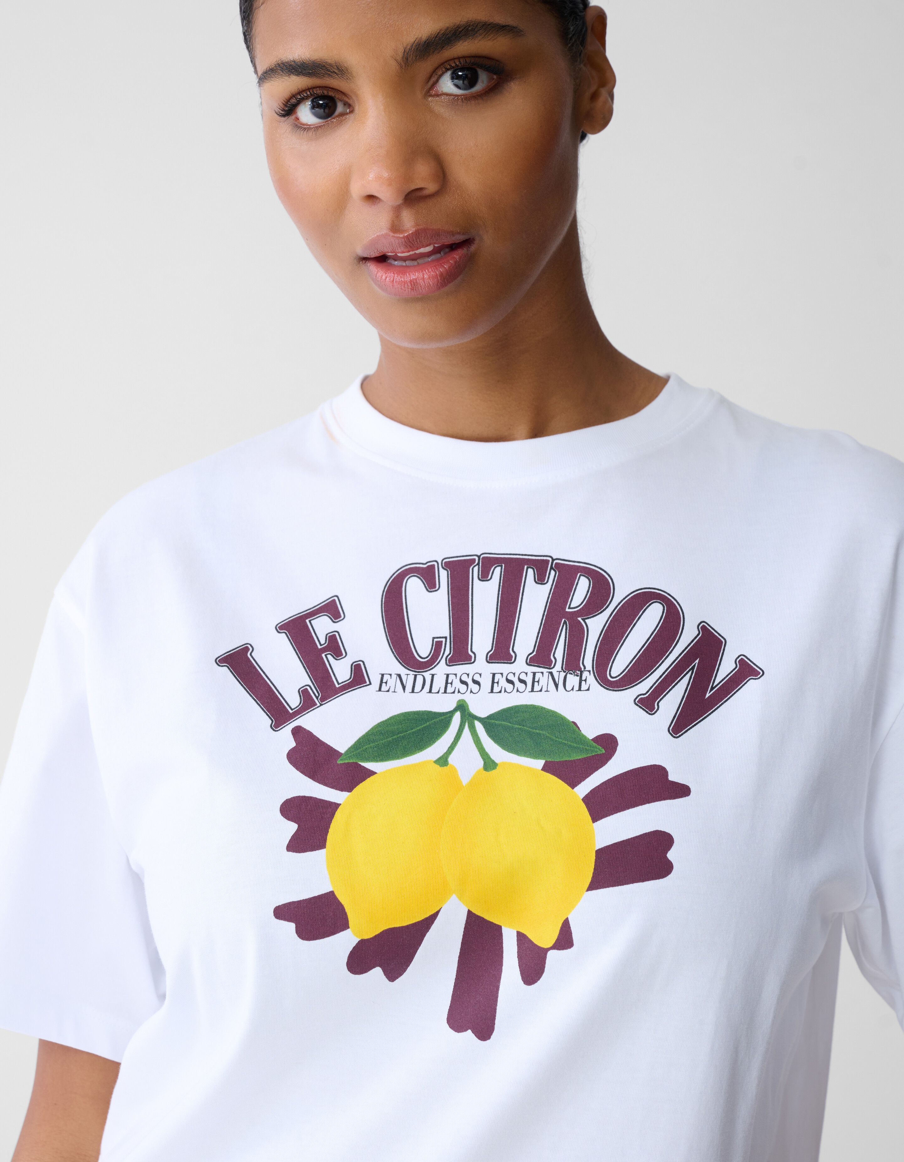 Oversized Le Citron Artwork T-shirt Wit SHOEBY WOMEN