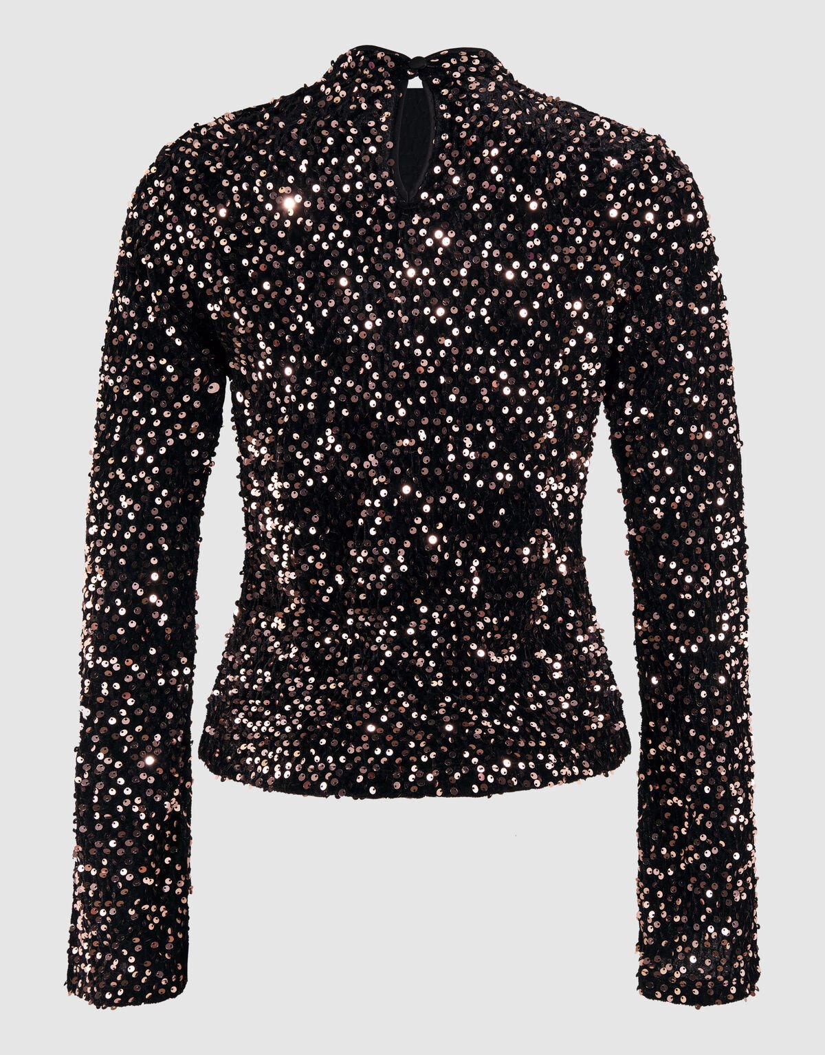 Sequin Flare Longsleeve Top Zwart SHOEBY WOMEN