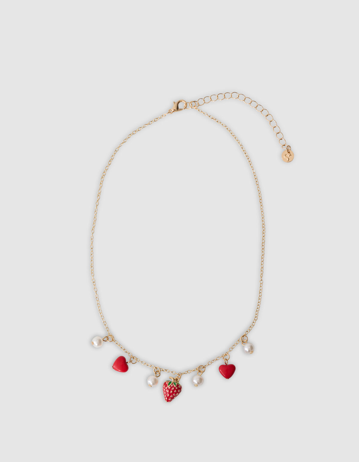 Strawberry Charm Ketting Goud SHOEBY ACCESSOIRES
