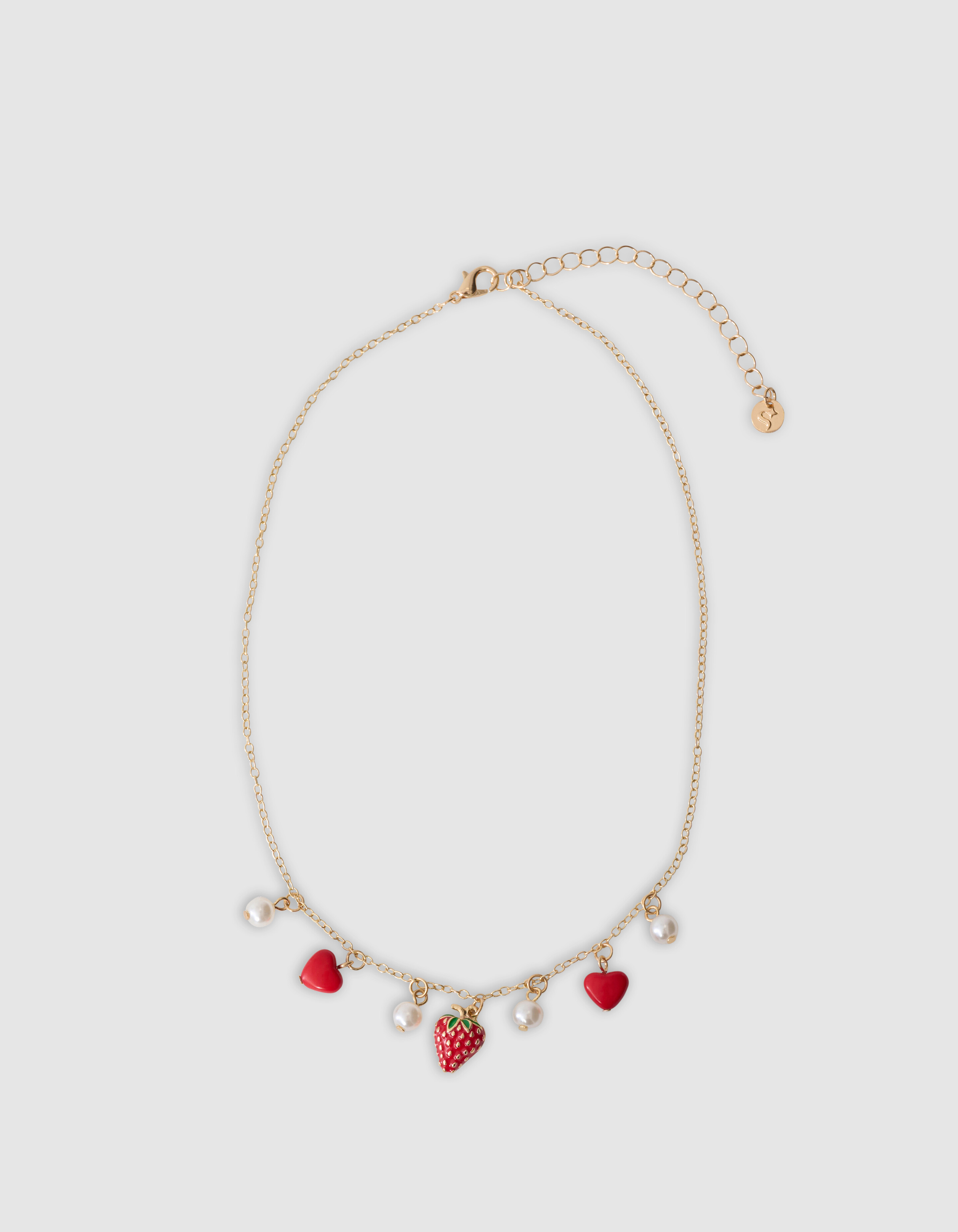 Strawberry Charm Ketting Goud SHOEBY ACCESSOIRES