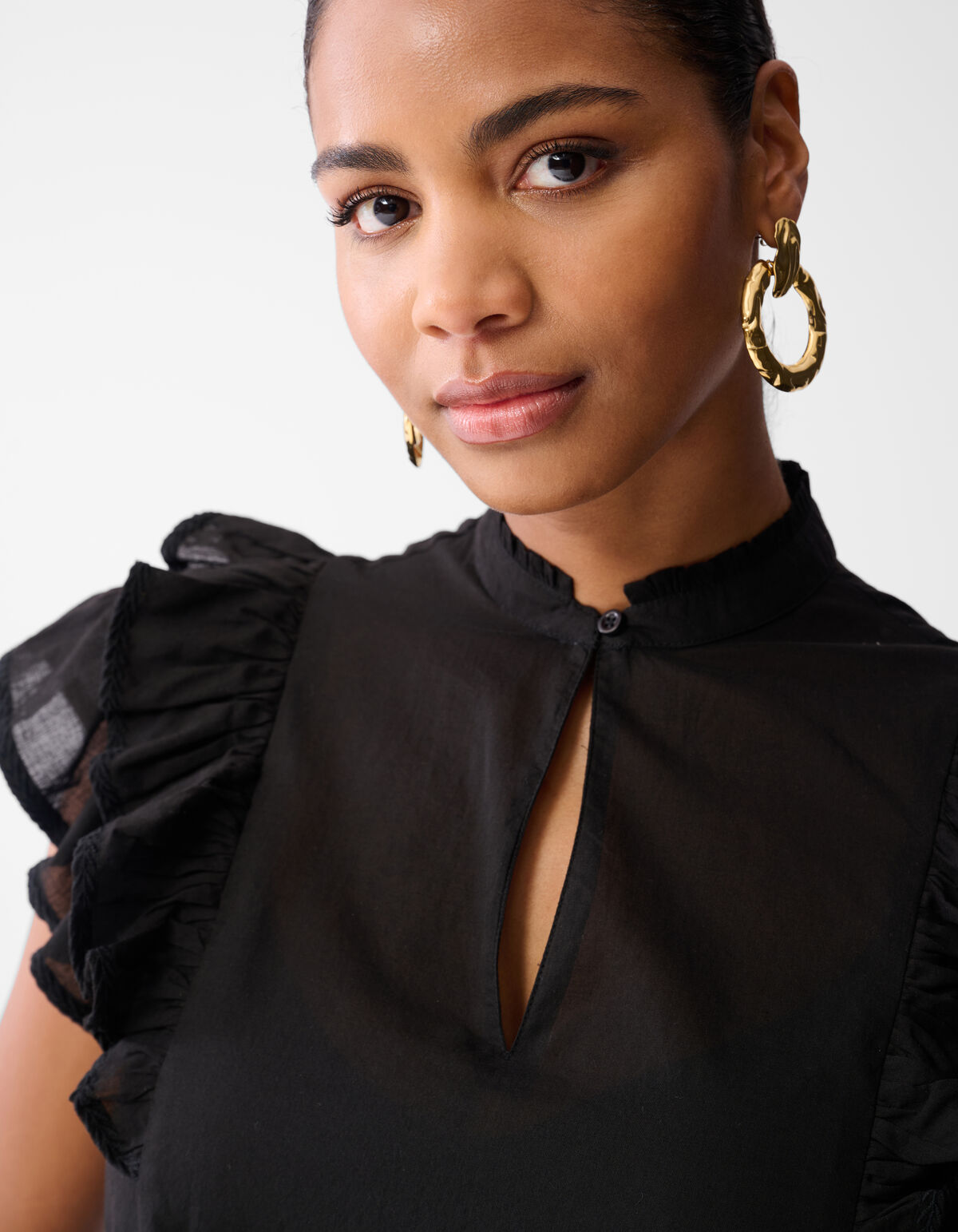 Ruffle Top Zwart SHOEBY WOMEN