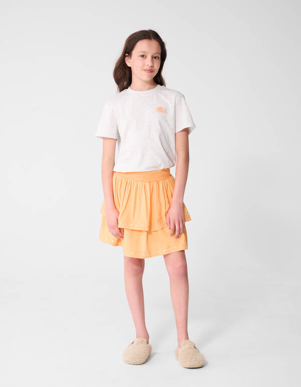 Ruffle Mirror Mini Rok Lichtoranje SHOEBY GIRLS