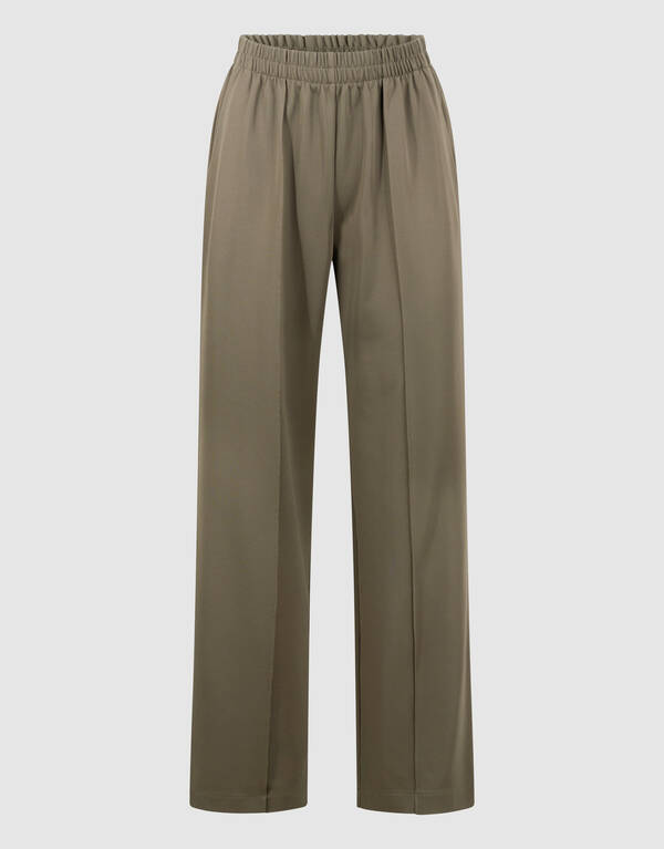 Basis Wide Leg Broek Donkergroen SHOEBY WOMEN