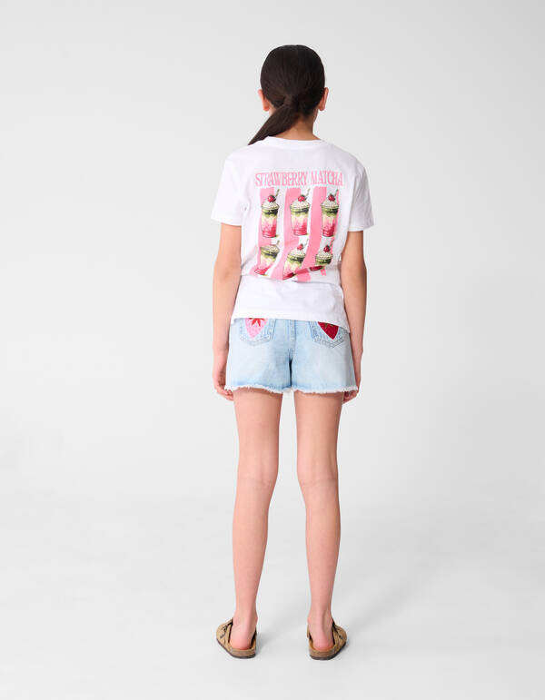 Matcha Artwork T-shirt Wit SHOEBY GIRLS
