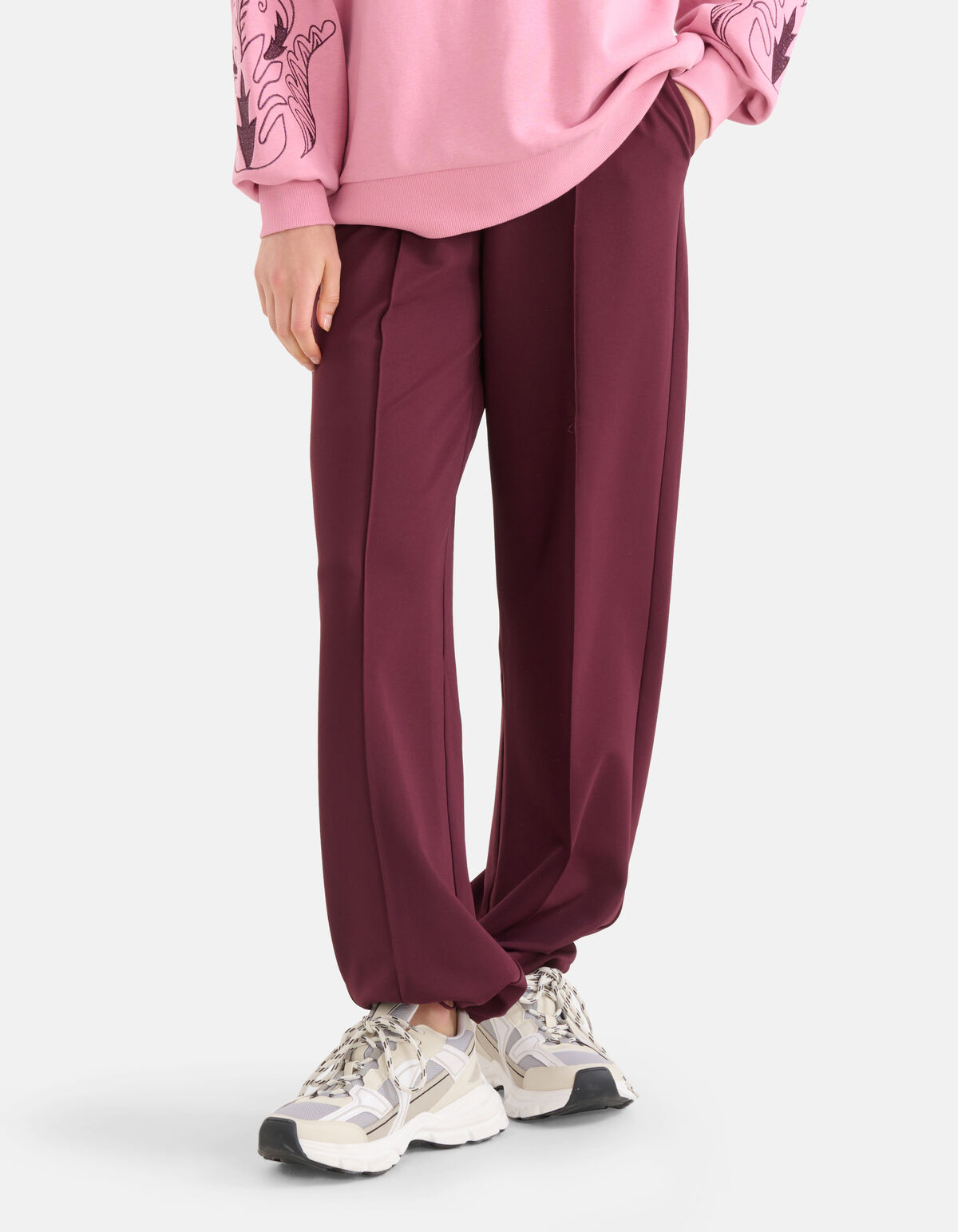 Basis Wide Leg Broek Bordeaux SHOEBY WOMEN