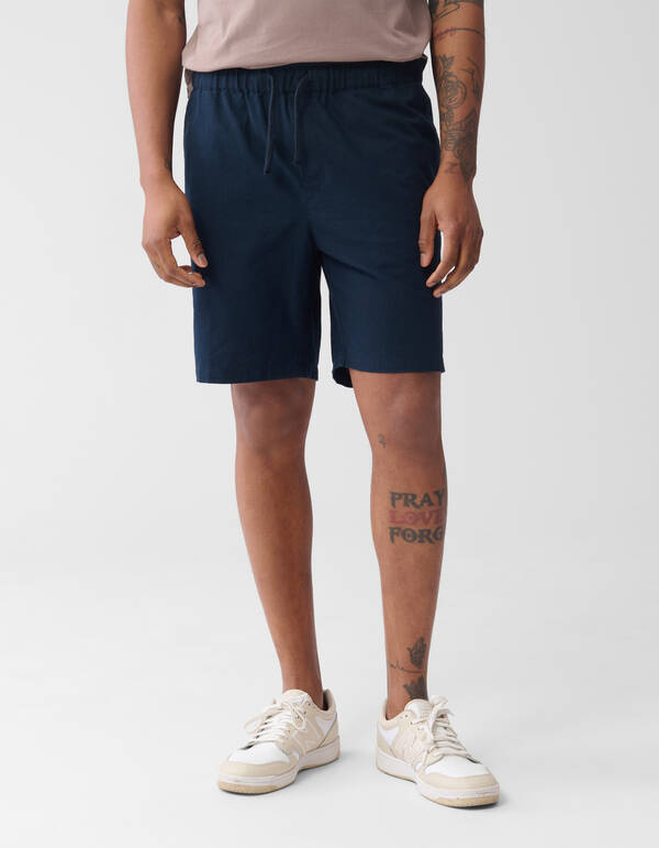 Linnen Short Donkerblauw SHOEBY MEN