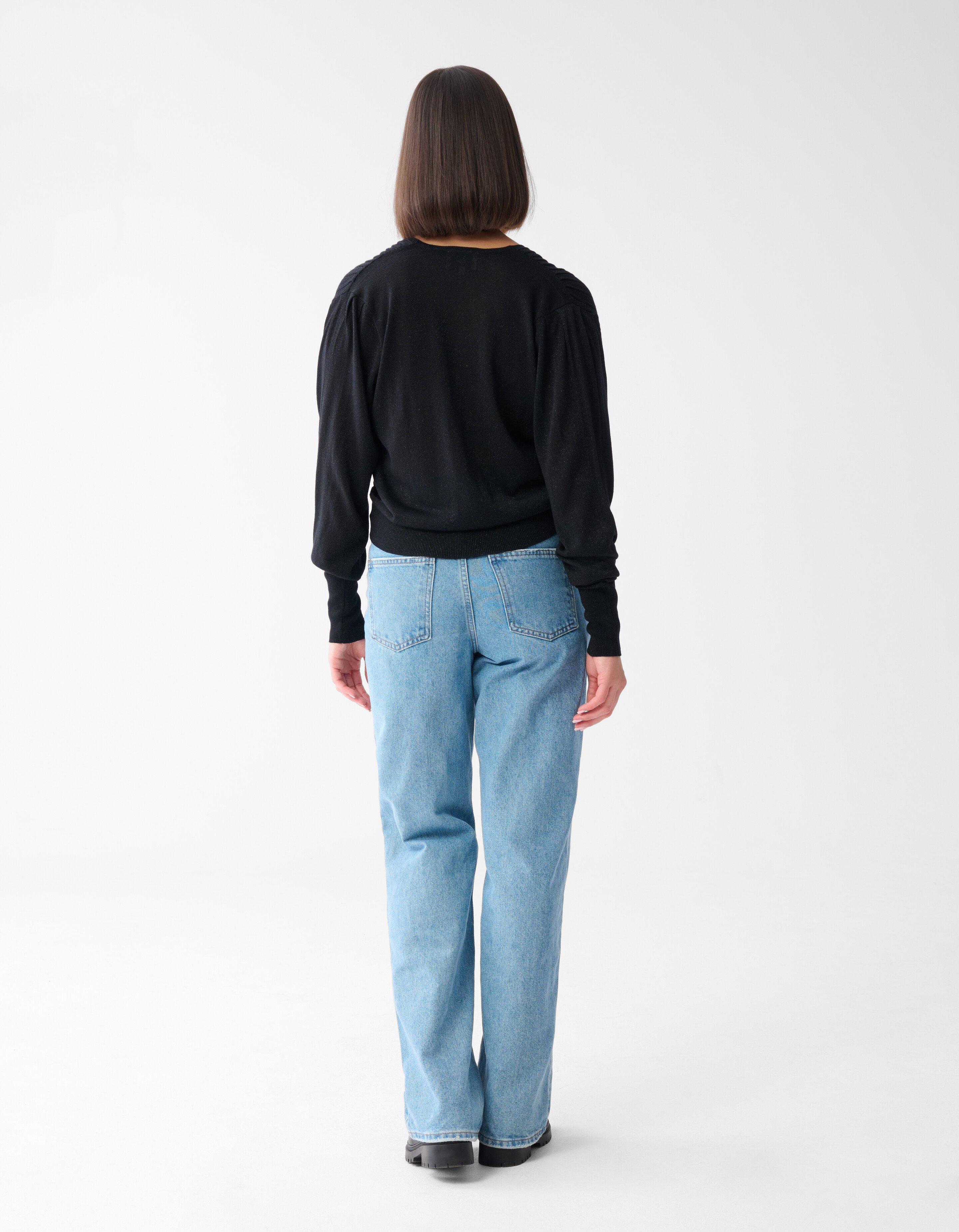 Glitter Overslag Trui Zwart SHOEBY WOMEN