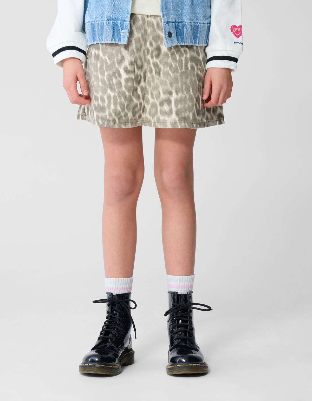 Pleated Leopard Mini Rok Lichtbruin SHOEBY GIRLS
