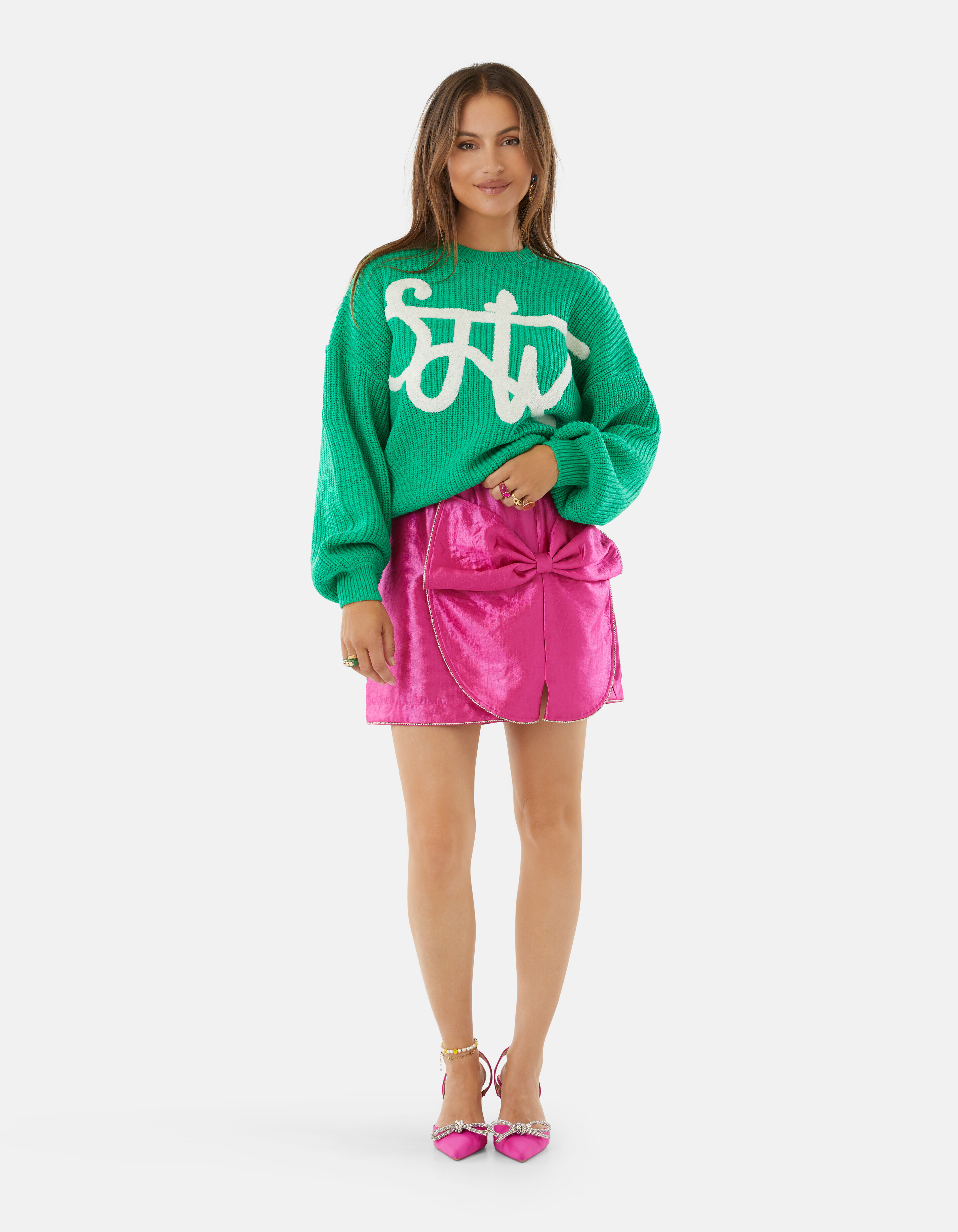 Strass Strik Rok Roze By Lizzy SHOEBY WOMEN