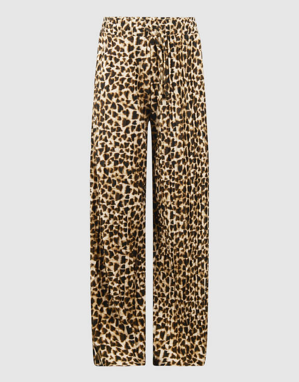 Pliss&eacute; Leopard Broek Lichtbruin SHOEBY GIRLS