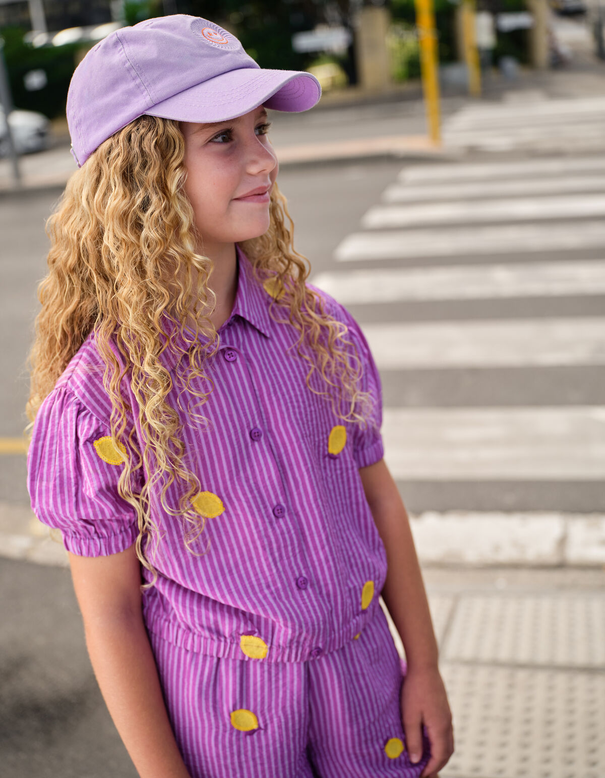 Lemon Pinstripe Blouse Paars SHOEBY GIRLS