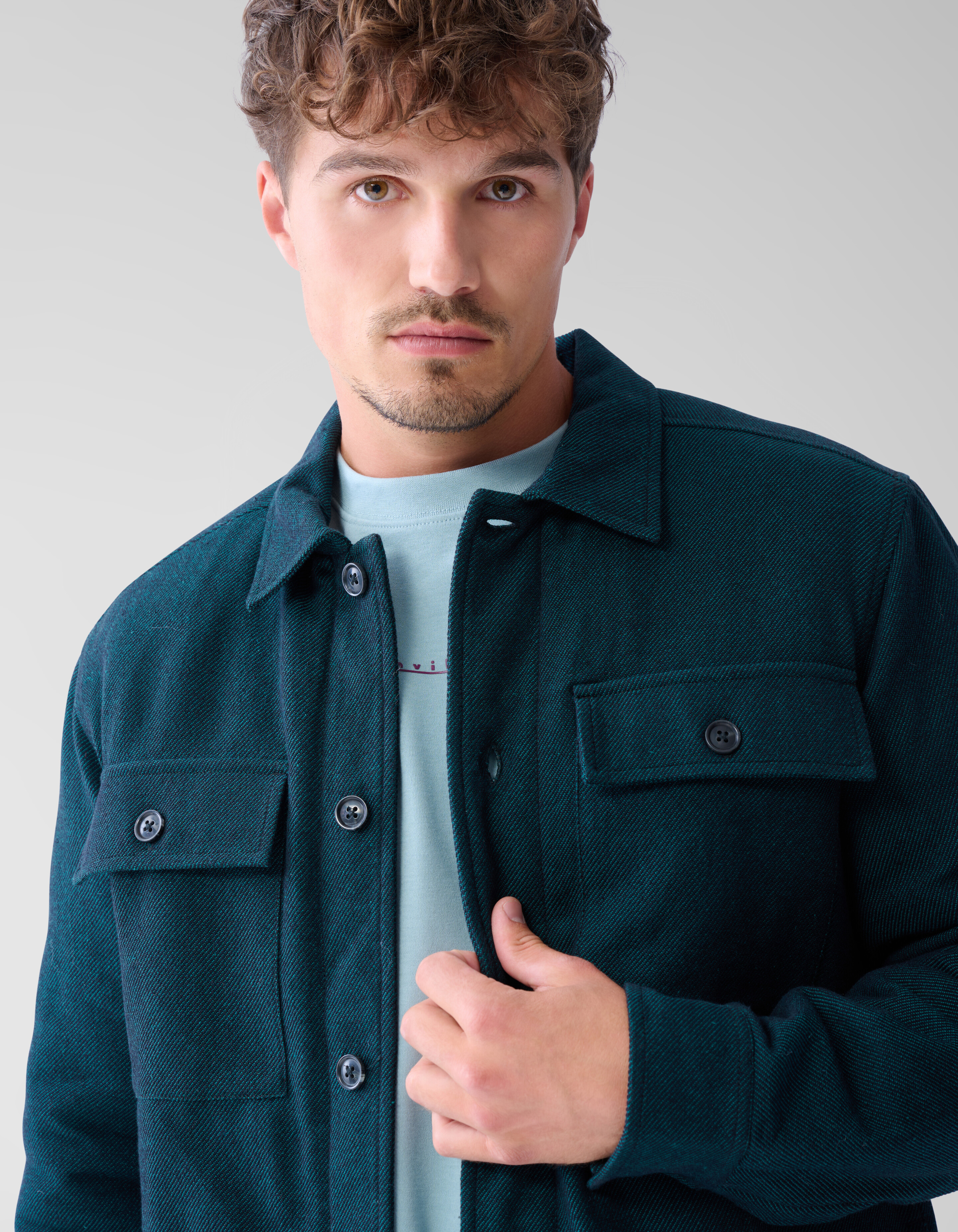 Padded Overshirt Donkergroen SHOEBY MEN