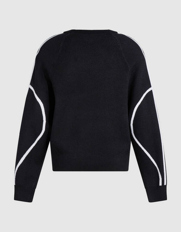 Oversized Sporty Gebreide Trui Zwart SHOEBY WOMEN