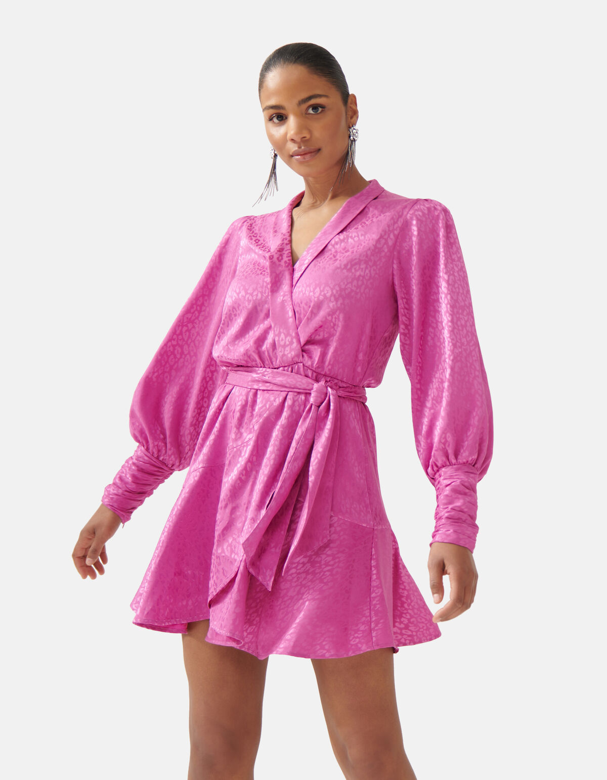 Jacquard Wrap Jurk Roze SHOEBY WOMEN