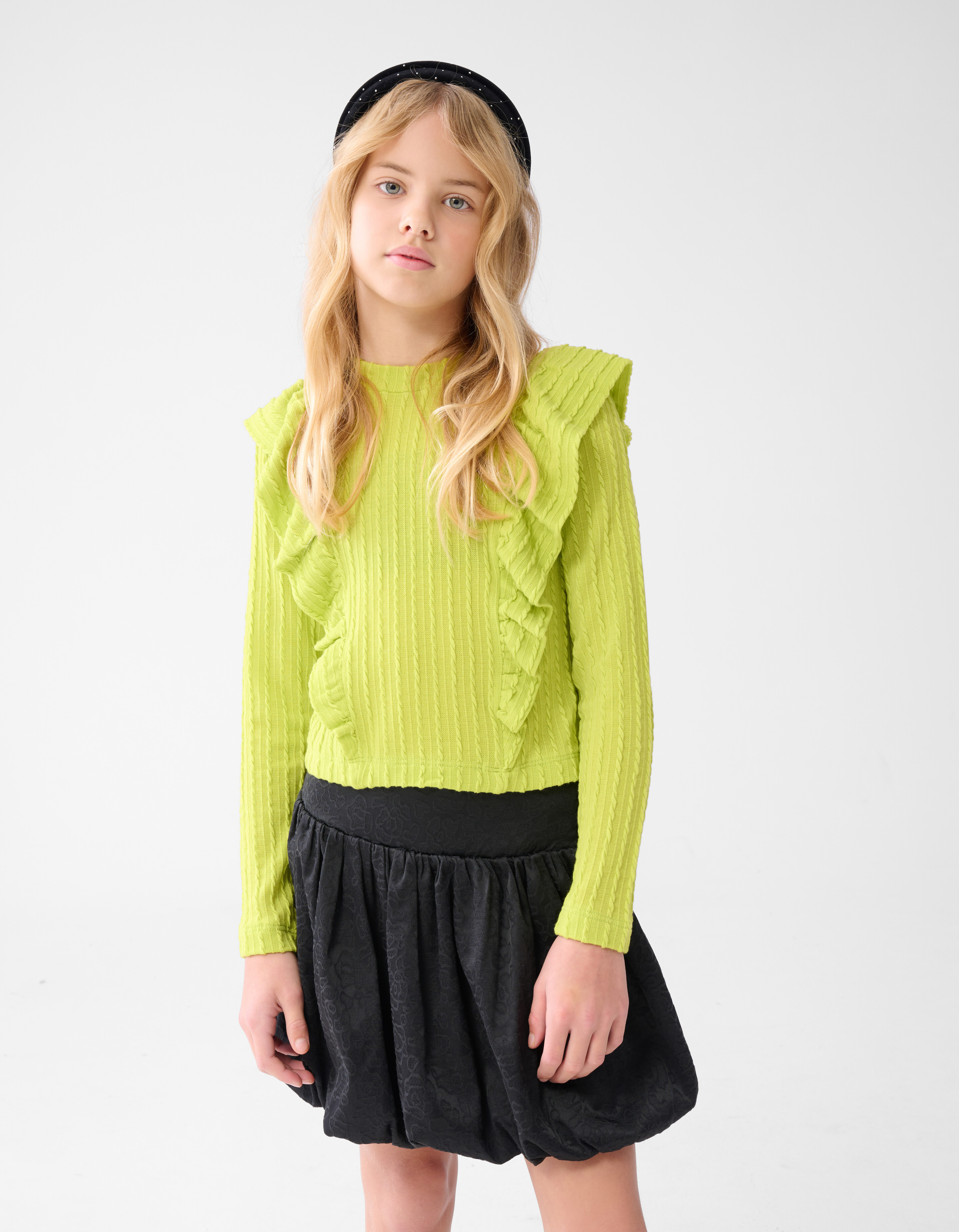 Kabel Ruffle Top Groen SHOEBY GIRLS