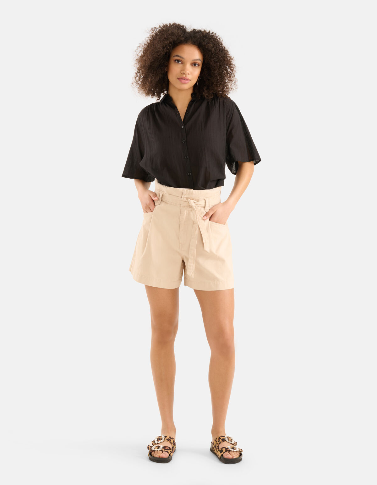 Relaxed Fit Blouse Zwart SHOEBY WOMEN