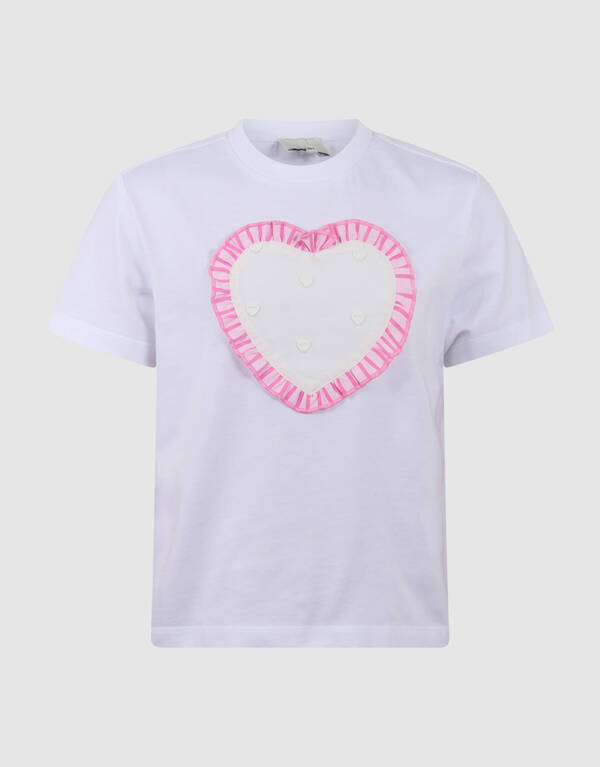 Ruffle Heart T-shirt Wit SHOEBY GIRLS