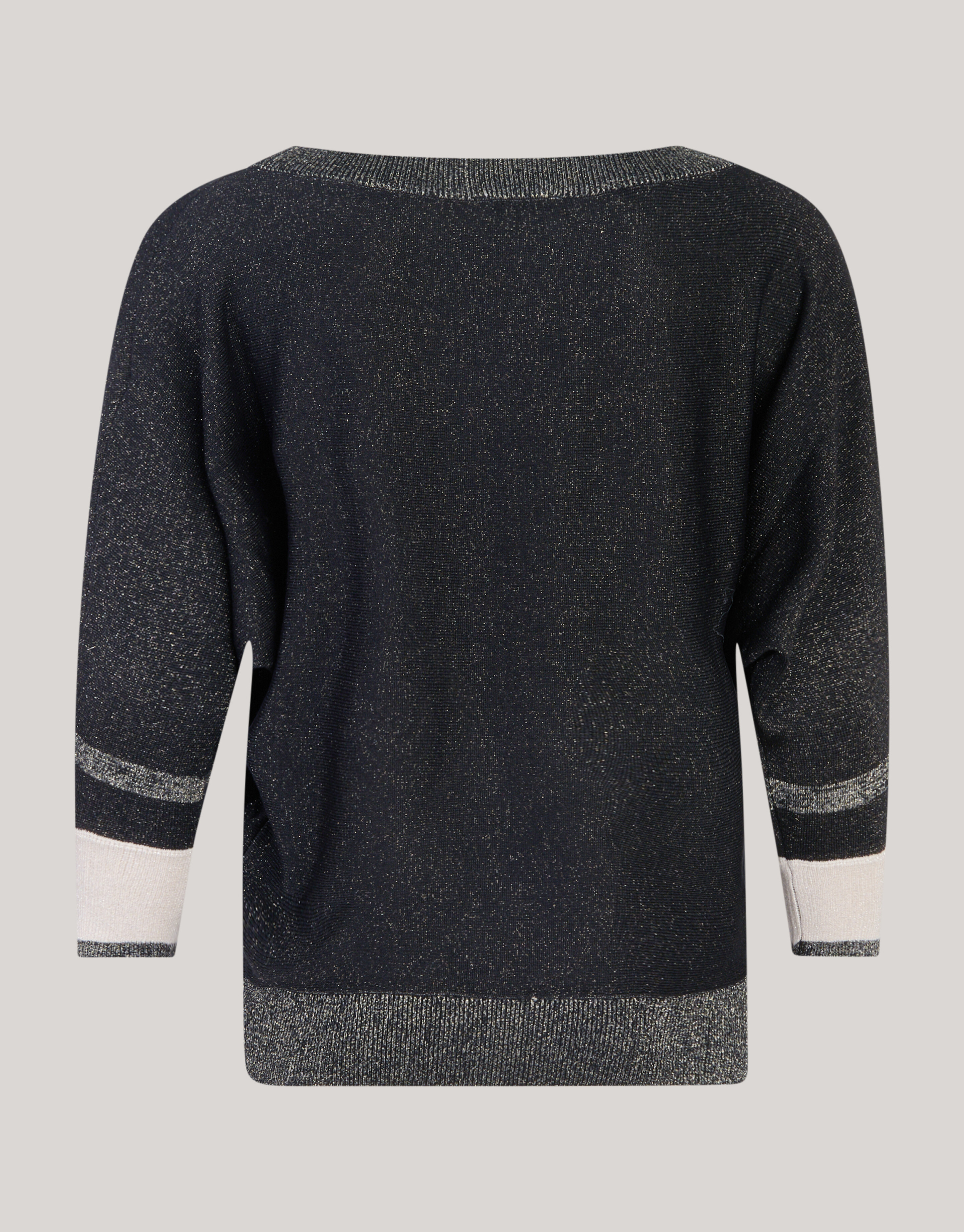 Colorblock Glitter Batwing Trui Zwart SHOEBY WOMEN