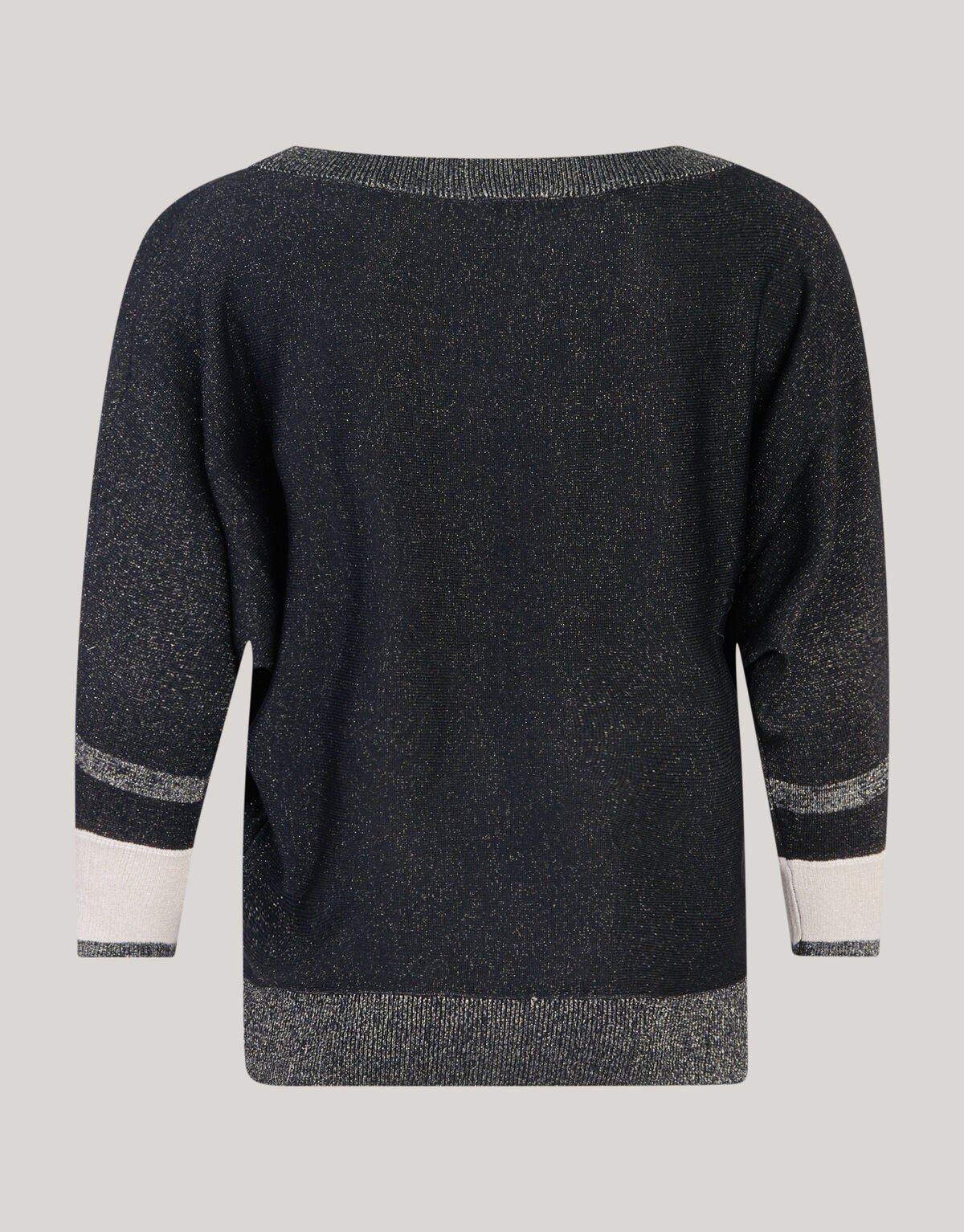 Colorblock Glitter Batwing Trui Zwart SHOEBY WOMEN