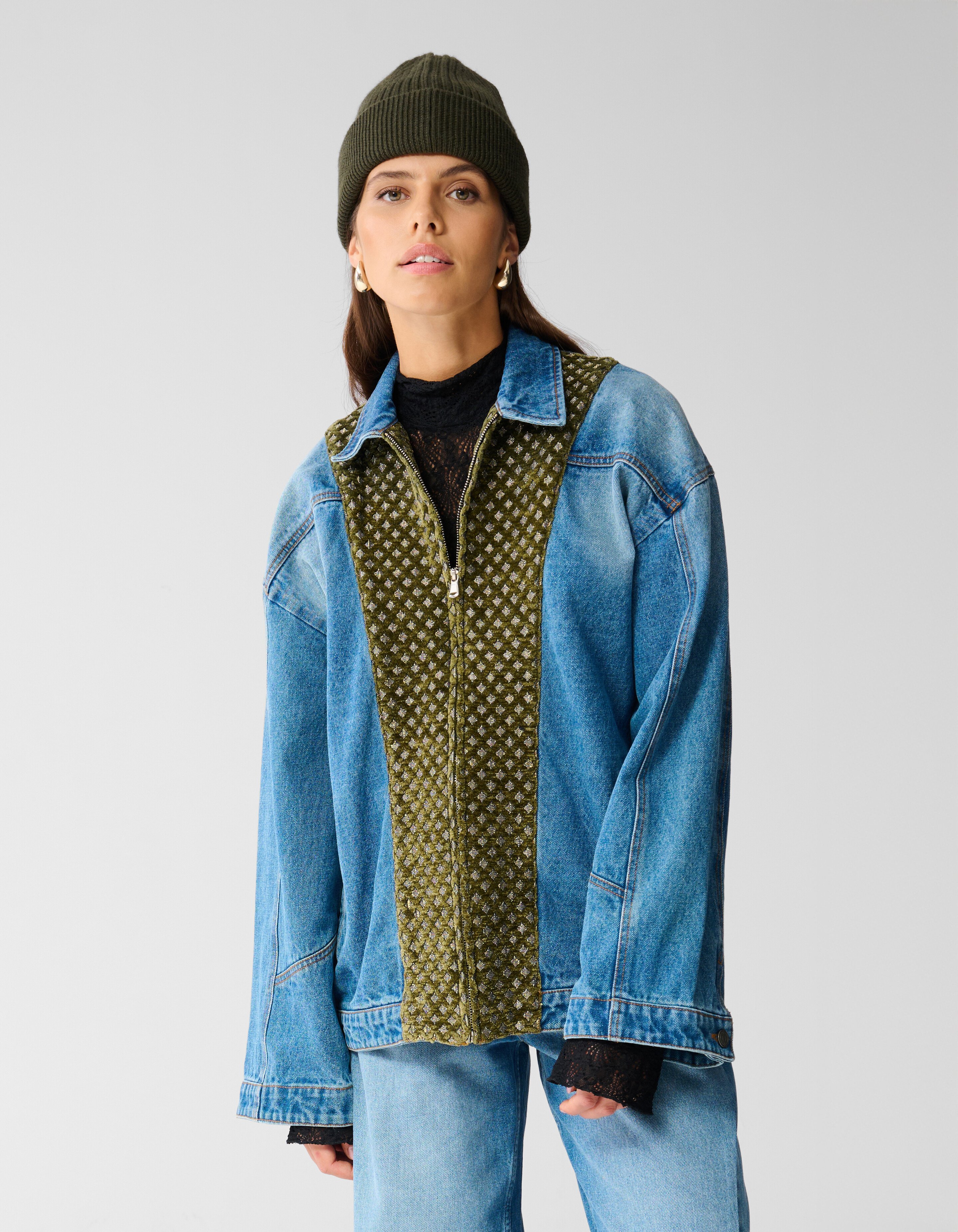 Velours Denim Jack Blauw SHOEBY WOMEN