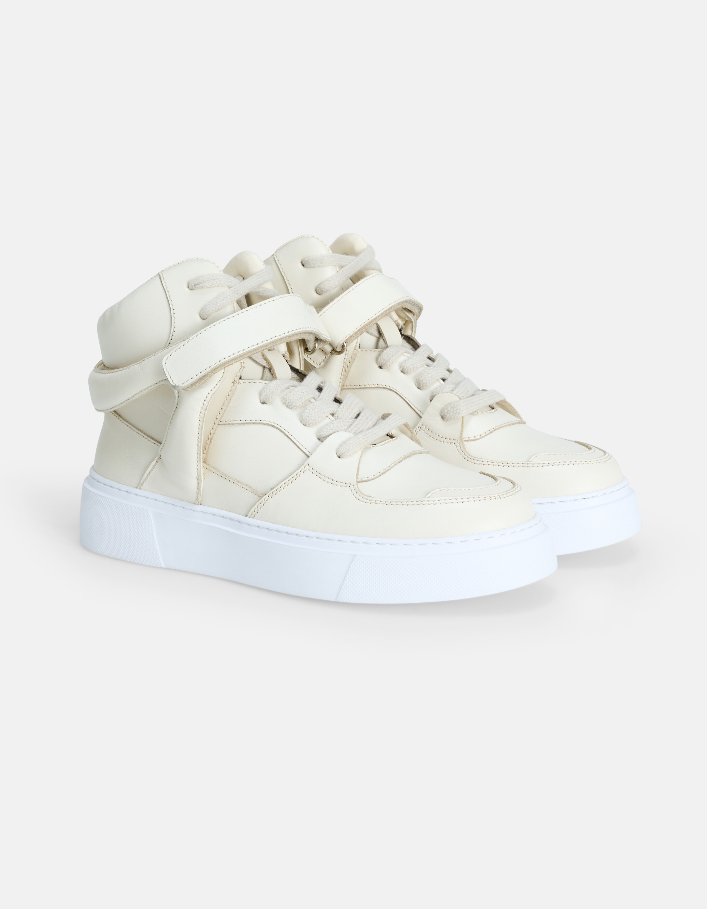 Hoge Leren Sneaker Beige SHOEBY SHOES