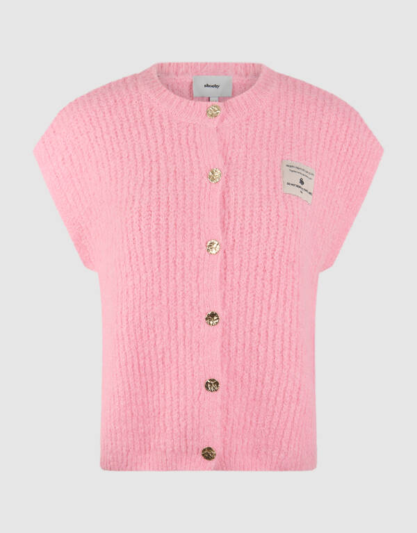 Hairy Button Gilet Roze SHOEBY WOMEN