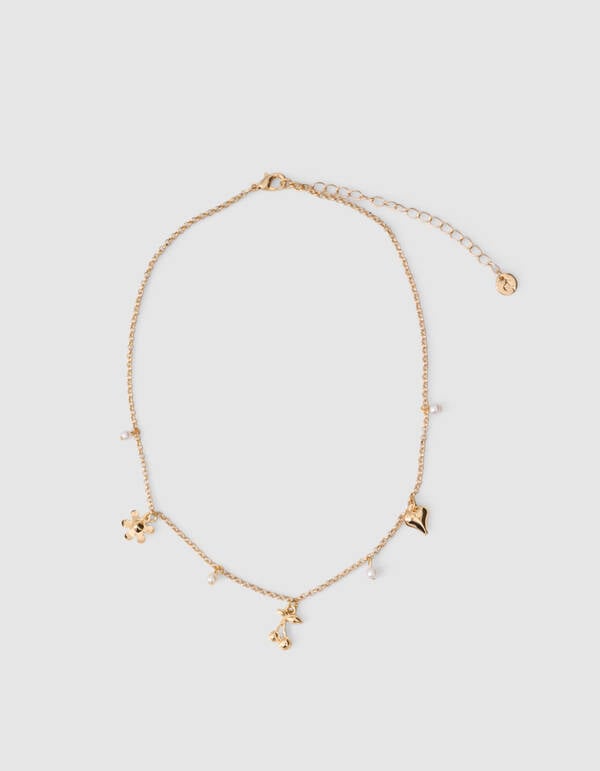 Parel Charm Ketting Goud SHOEBY ACCESSOIRES