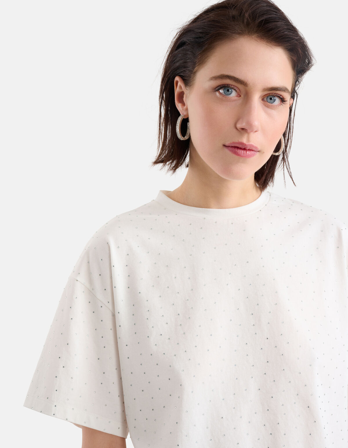 Strass T-shirt Gebroken Wit SHOEBY WOMEN