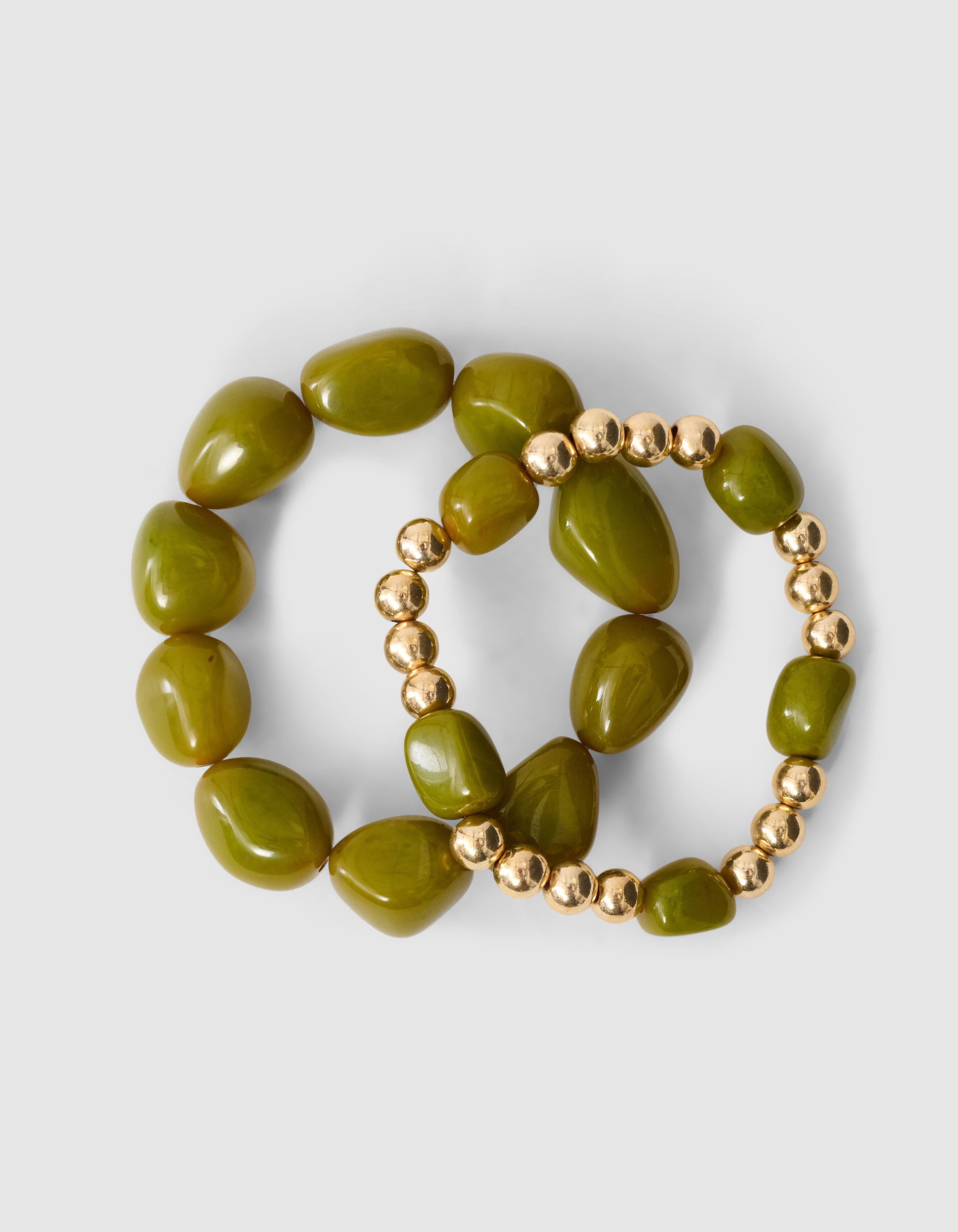 Beaded Armbanden Set Donkergroen SHOEBY ACCESSOIRES