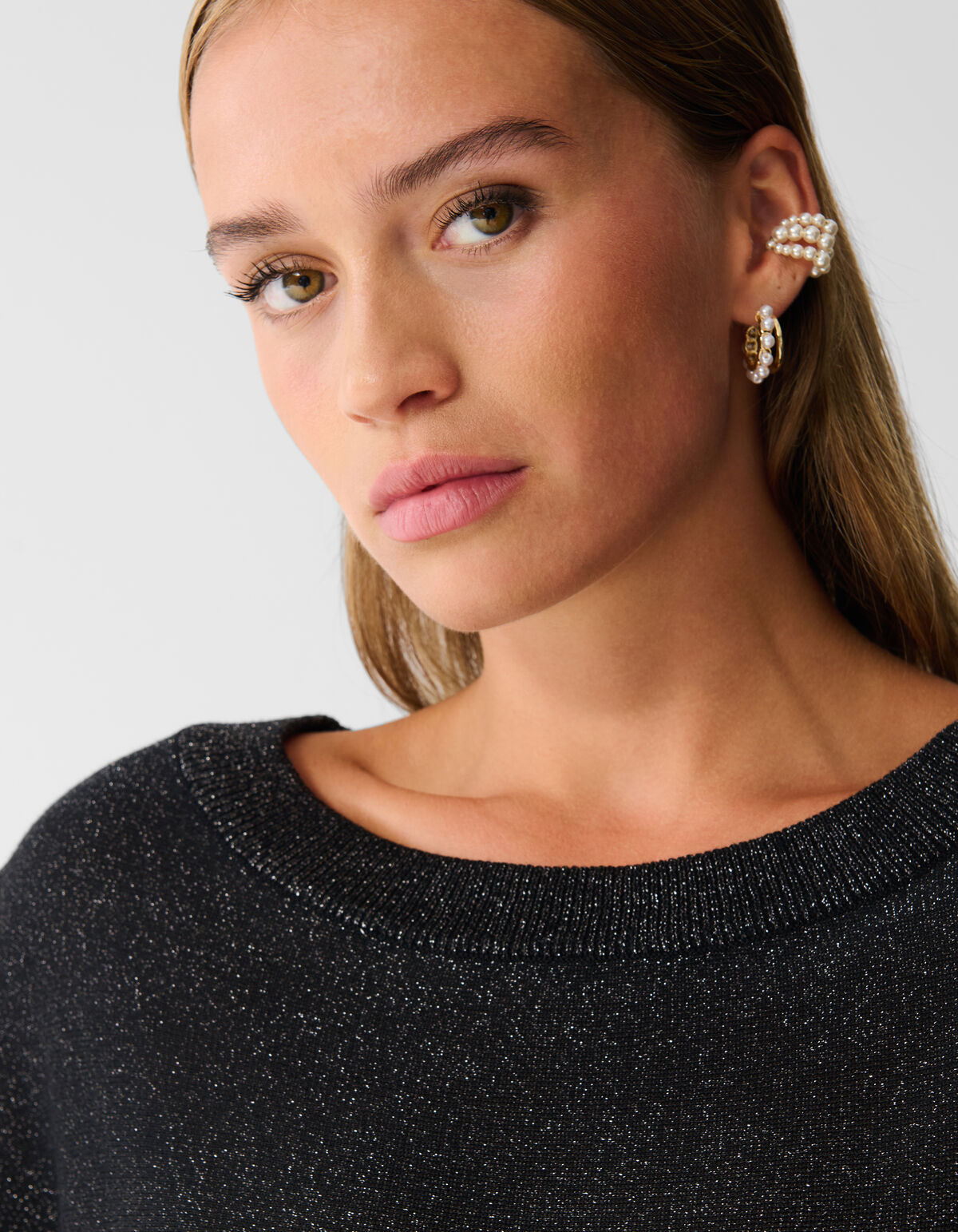 Glitter Vleermuismouwen Trui Zwart SHOEBY WOMEN