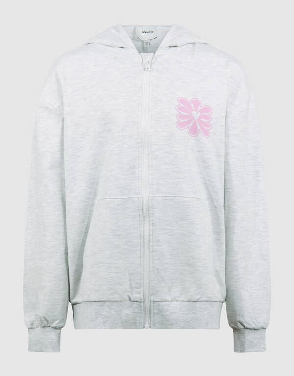 Bloem Artwork Vest Lichtgrijs SHOEBY GIRLS