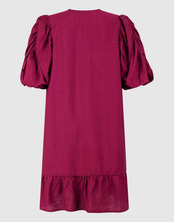 Puffy Sleeve Mini Jurk Paars SHOEBY WOMEN