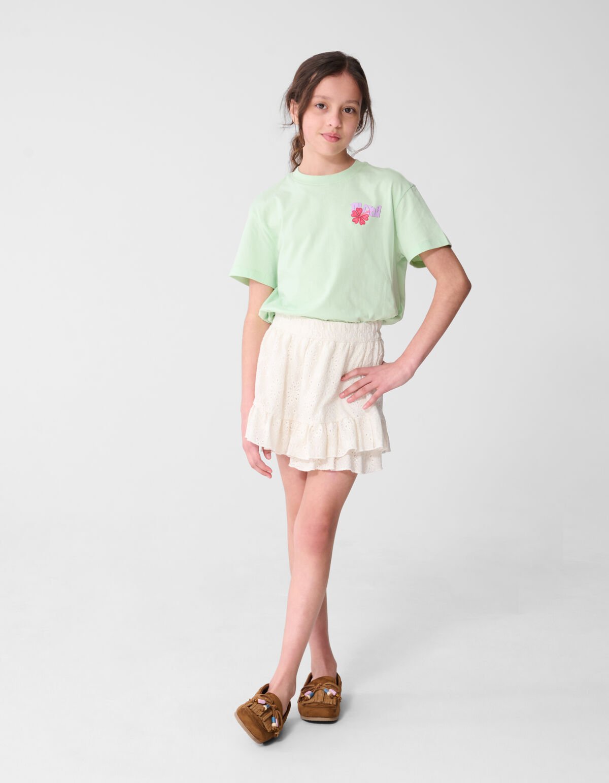 Aloha Artwork T-shirt Lichtgroen SHOEBY GIRLS