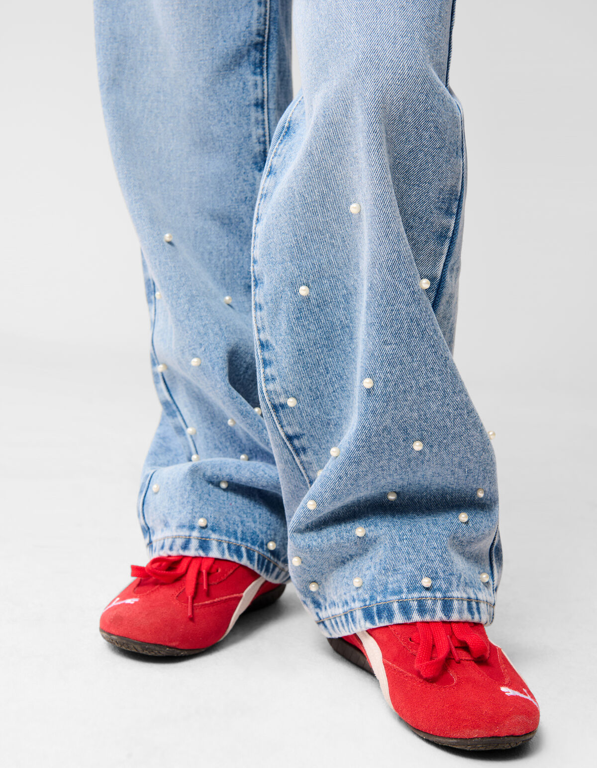 Parel Wide Leg Fit Jeans Blauw SHOEBY GIRLS