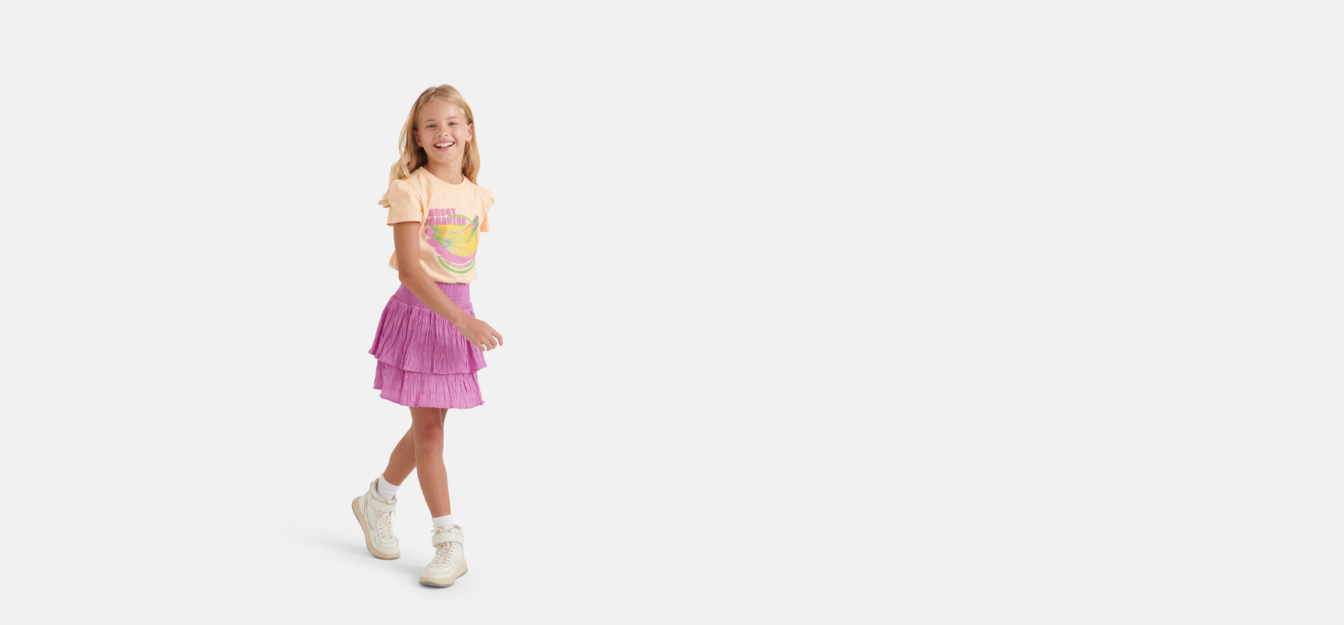Pofmouwen T-shirt Lichtoranje SHOEBY GIRLS