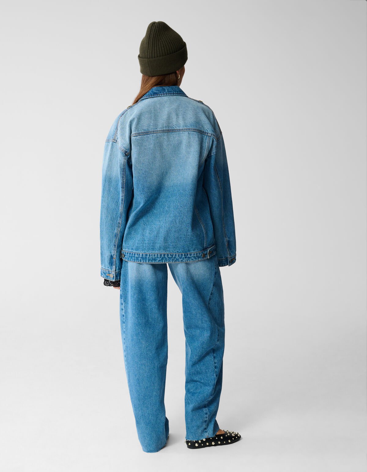 Velours Denim Jack Blauw By Mieke SHOEBY WOMEN
