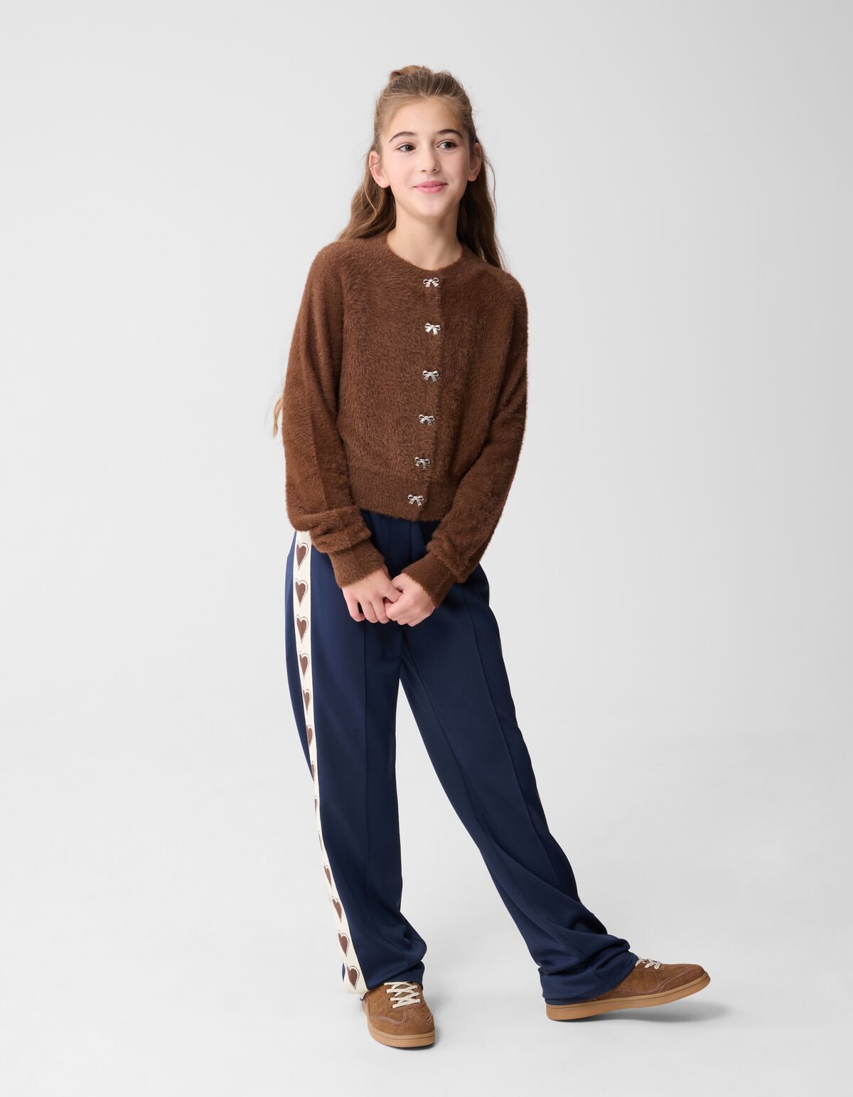 Harig Strik Vest Bruin SHOEBY GIRLS